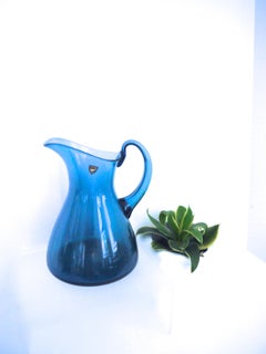 Orrefors Table Water Jug Pitcher with Label Late 1970s