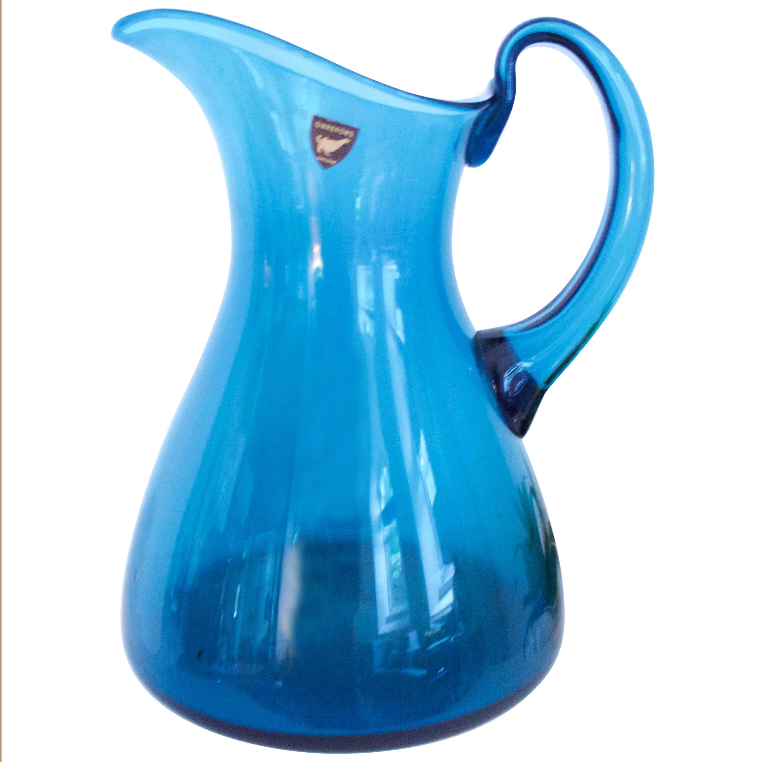 Orrefors Table Water Jug Pitcher with Label Late 1970s For Sale