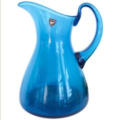 Orrefors Table Water Jug Pitcher with Label Late 1970s