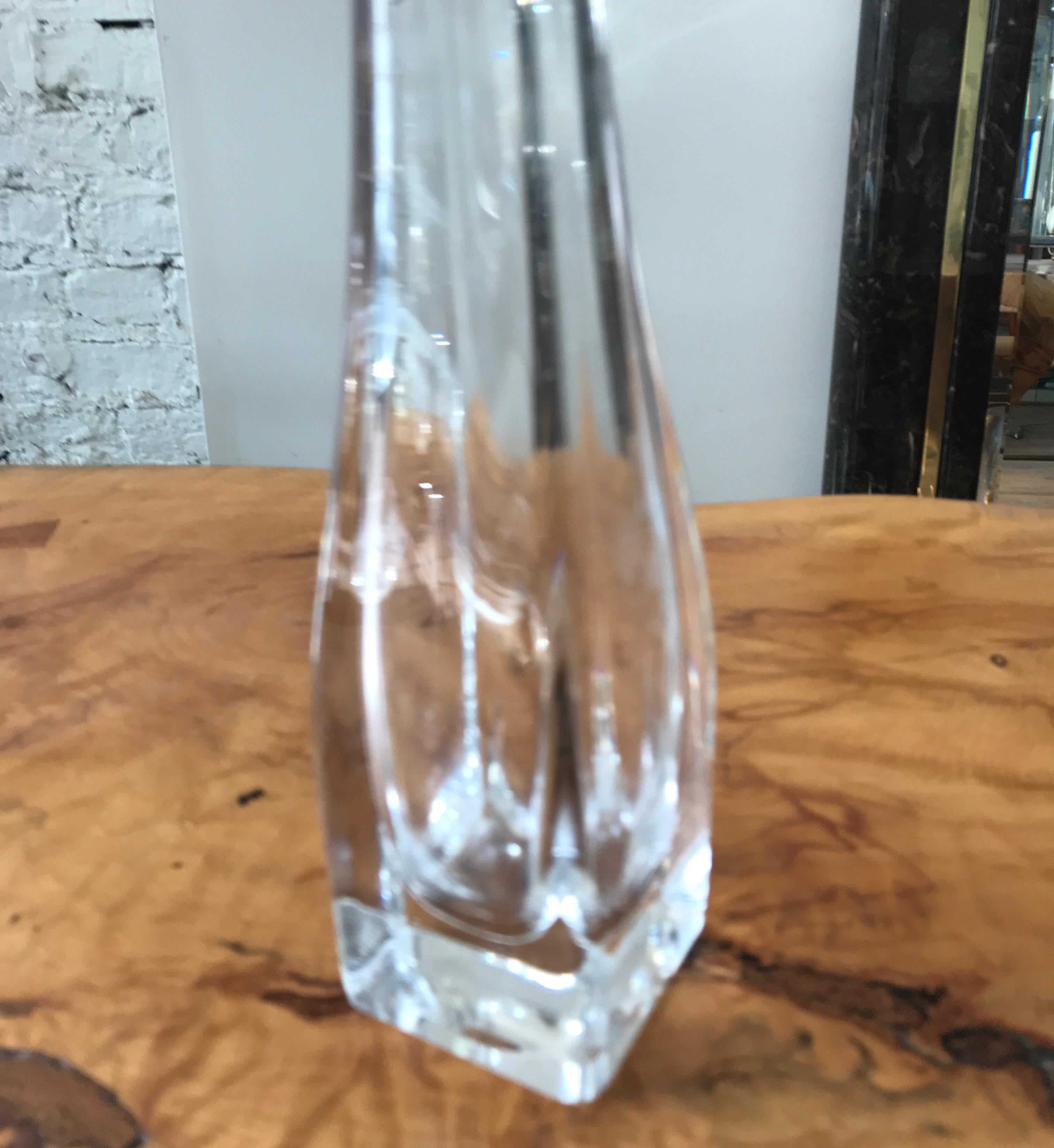 Orrefors Thick Clear Glass Crystal Vase 1