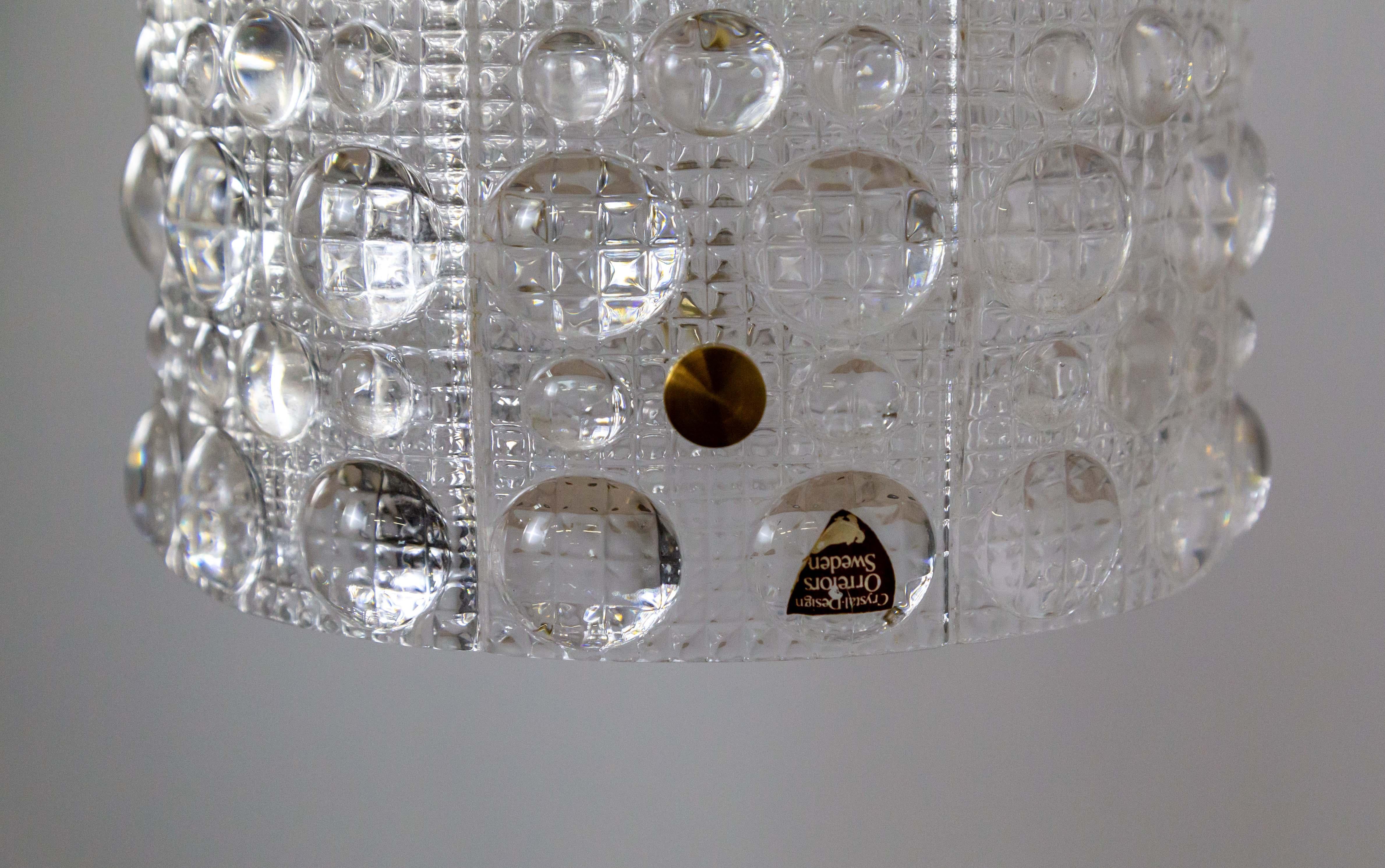 Orrefors Venus Moulded Crystal Pendant Light by Carl Fagerlund For Sale 6