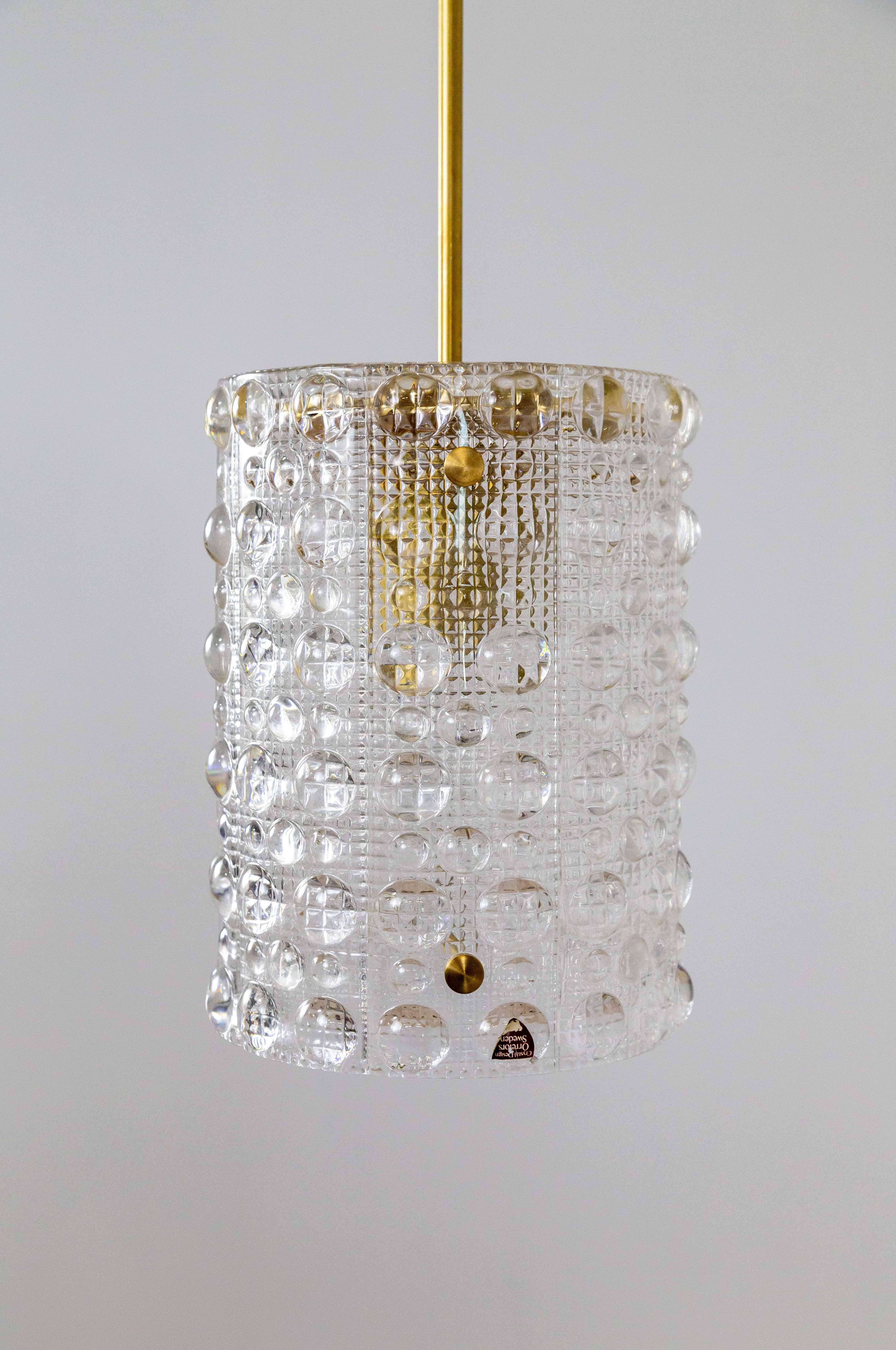 Orrefors Venus Moulded Crystal Pendant Light by Carl Fagerlund For Sale 7