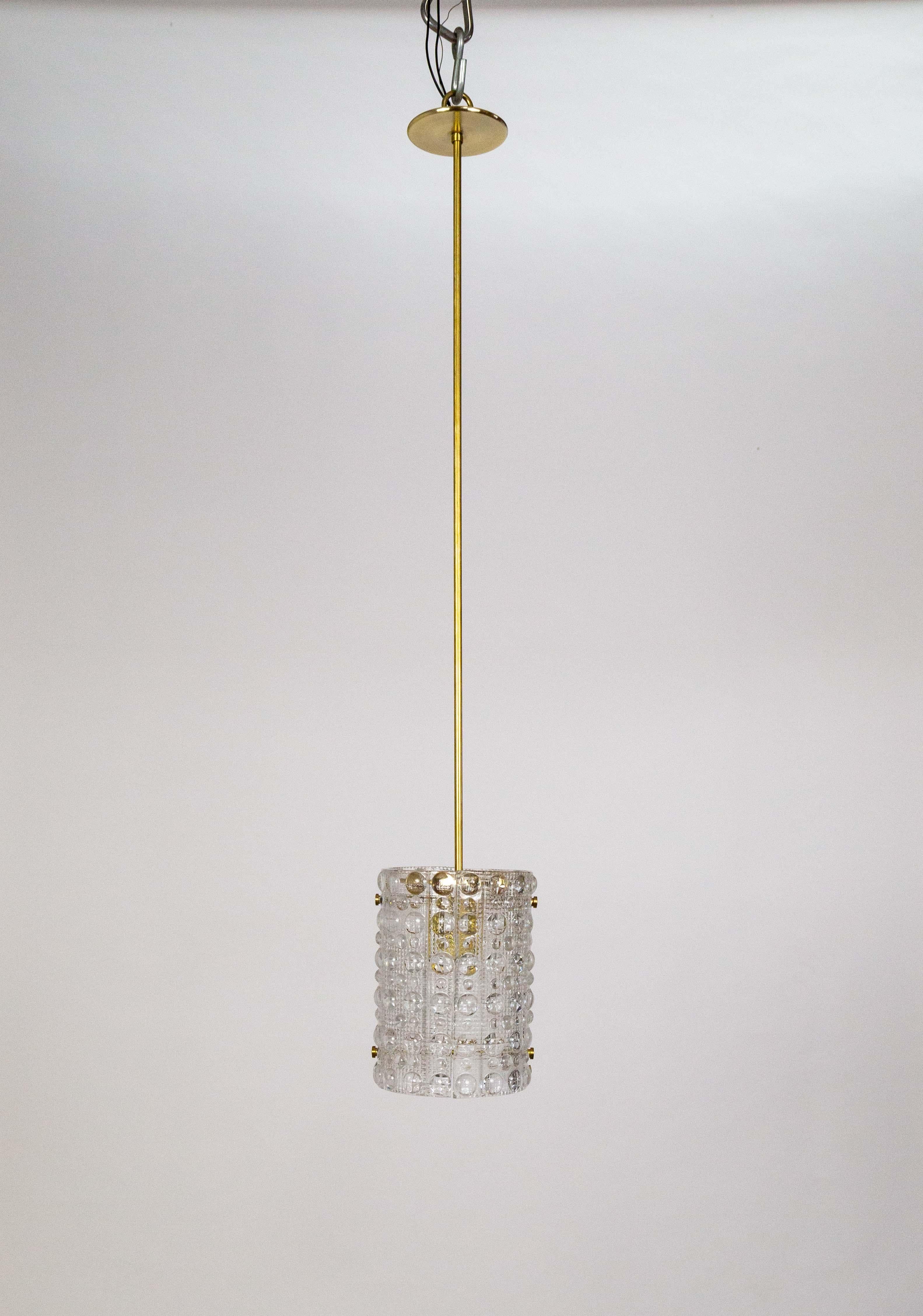 Mid-Century Modern Orrefors Venus Moulded Crystal Pendant Light by Carl Fagerlund For Sale