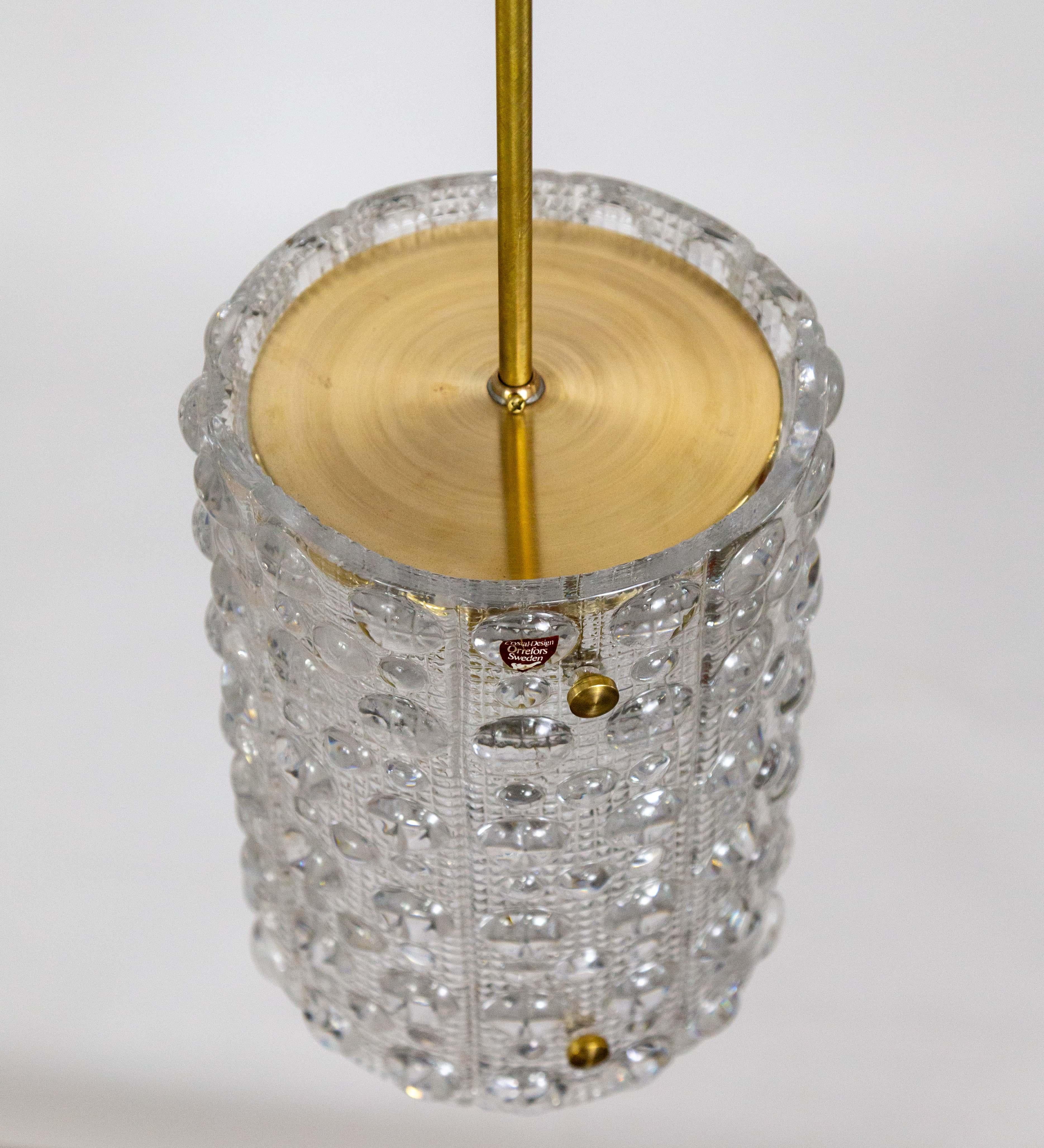 Fin du 20e siècle Lampe à suspension Venus moulée Orrefors de Carl Fagerlund en vente