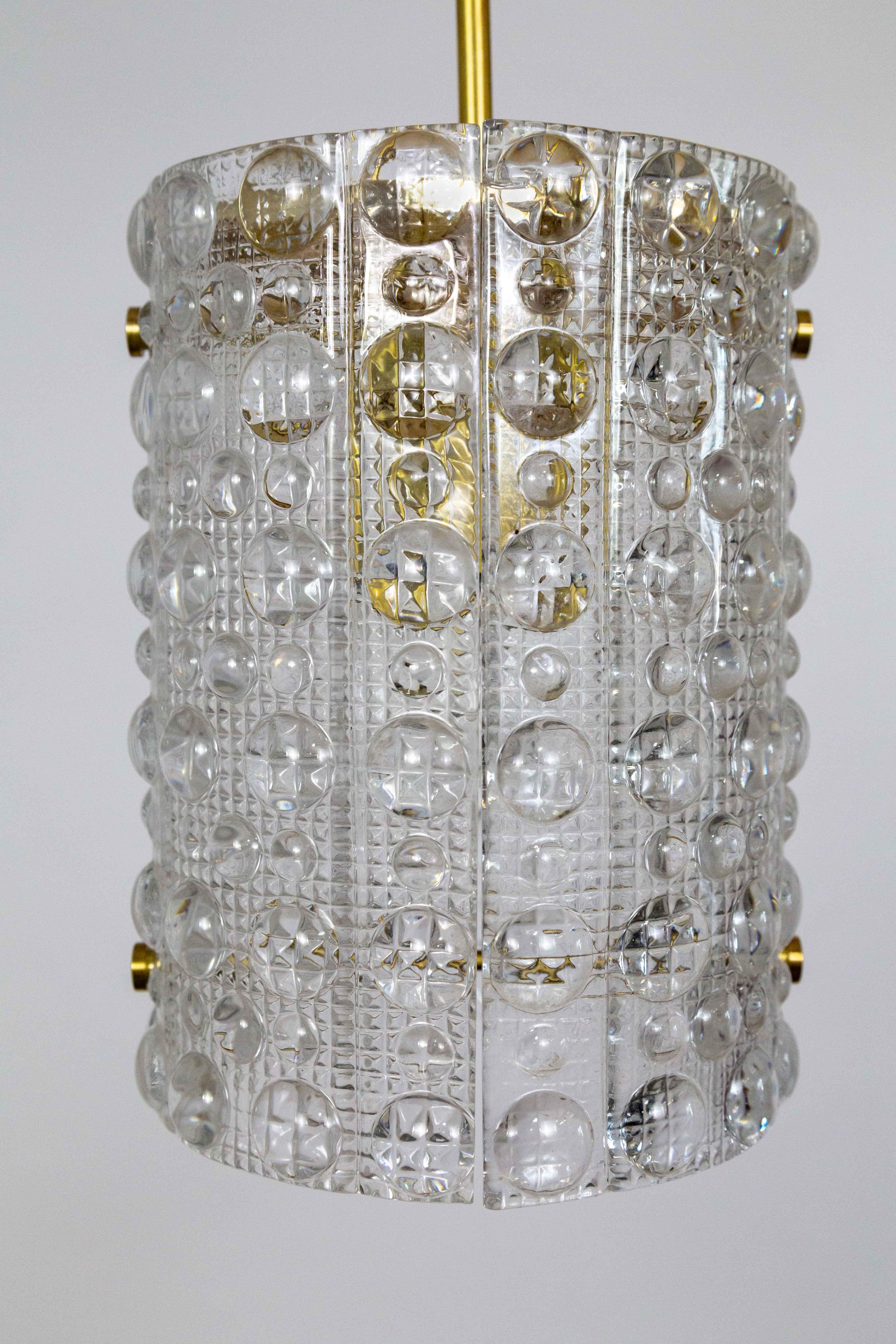 Orrefors Venus Moulded Crystal Pendant Light by Carl Fagerlund For Sale 1