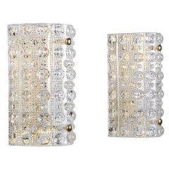 Orrefors Venus ‘Pair’ Crystal Sconces by Lyfa, Orrefors in the 1960s