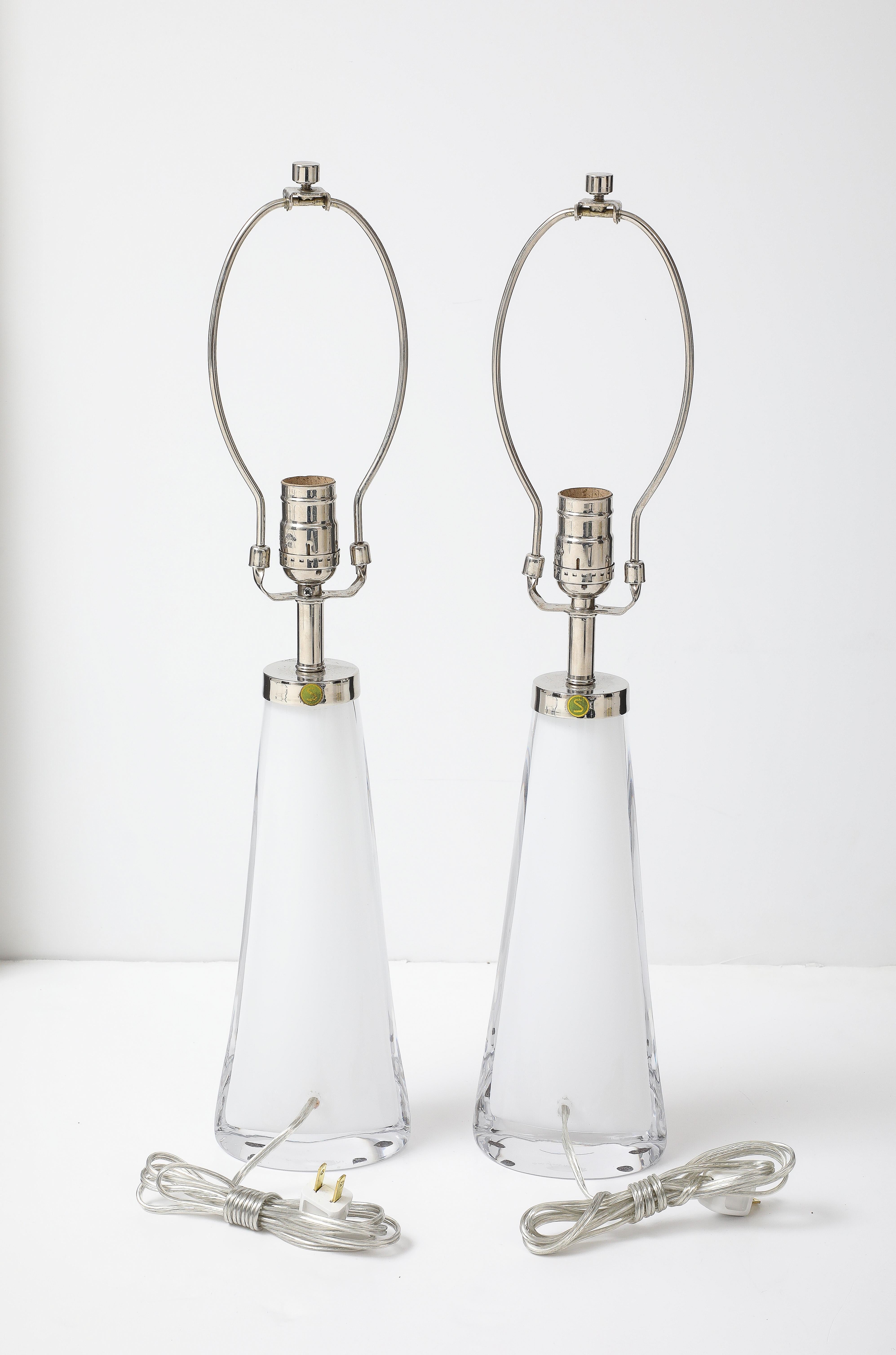 Lampade Orrefors in cristallo bianco In condizioni ottime in vendita a New York, NY