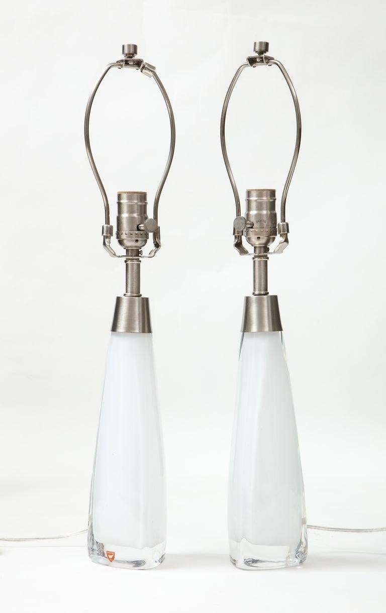 Orrefors Weiße Kristalllampen (Gebürstet) im Angebot
