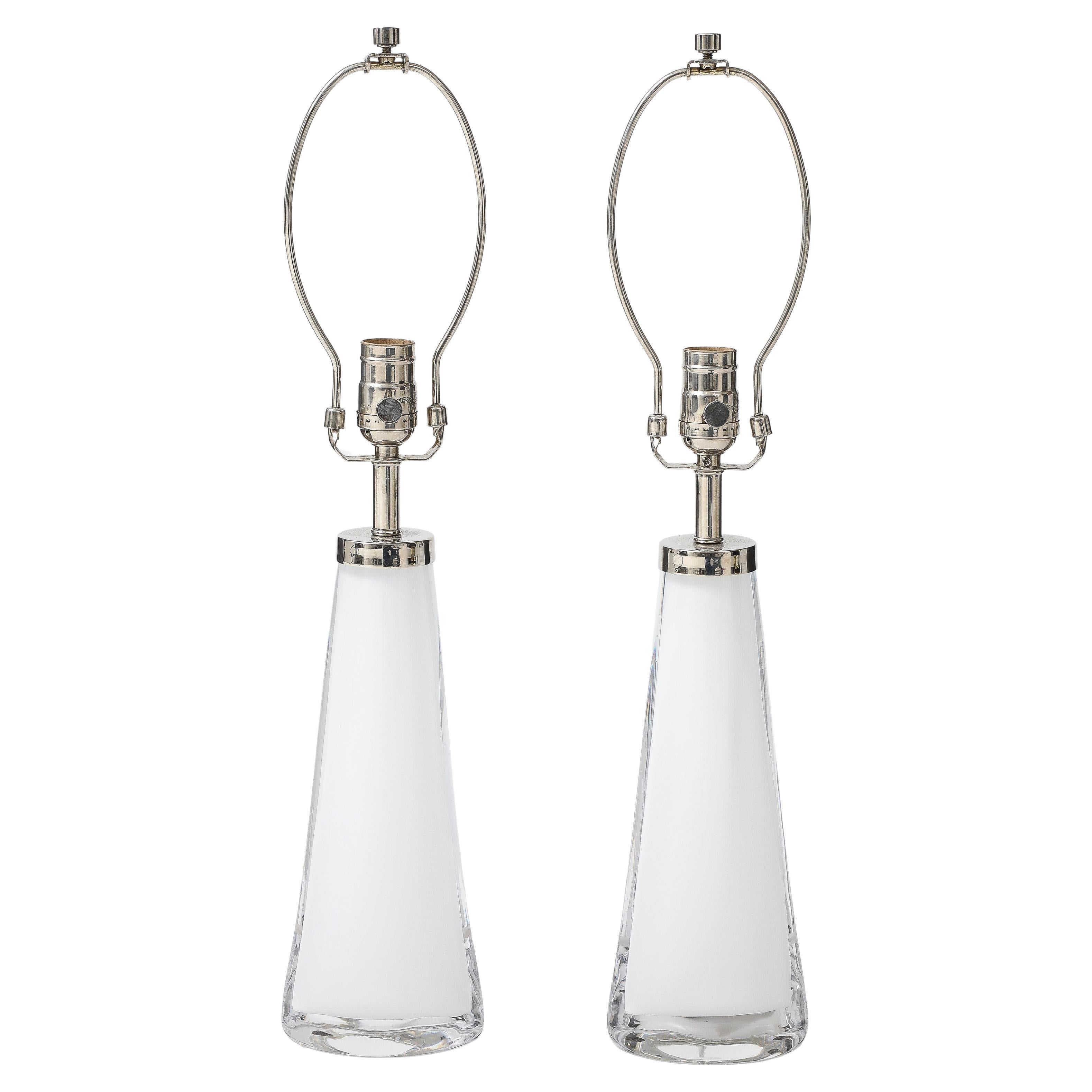 Lampade Orrefors in cristallo bianco in vendita