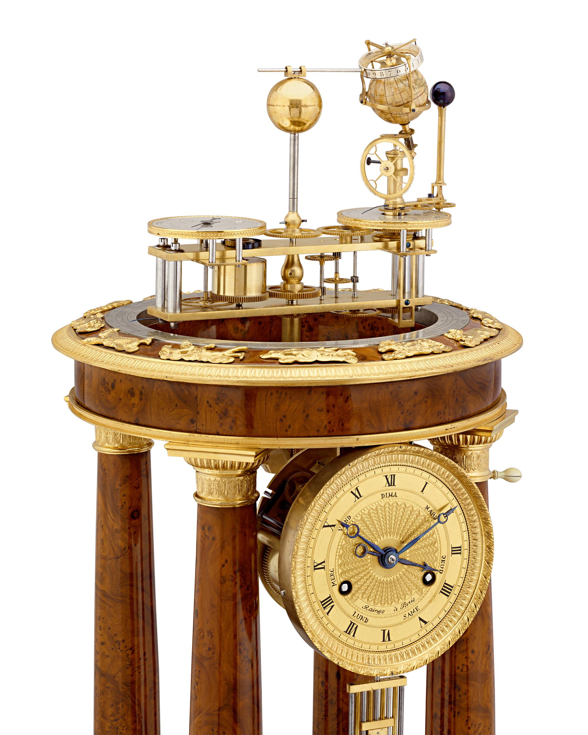 French Orrery Clock By Raingo À Paris For Sale