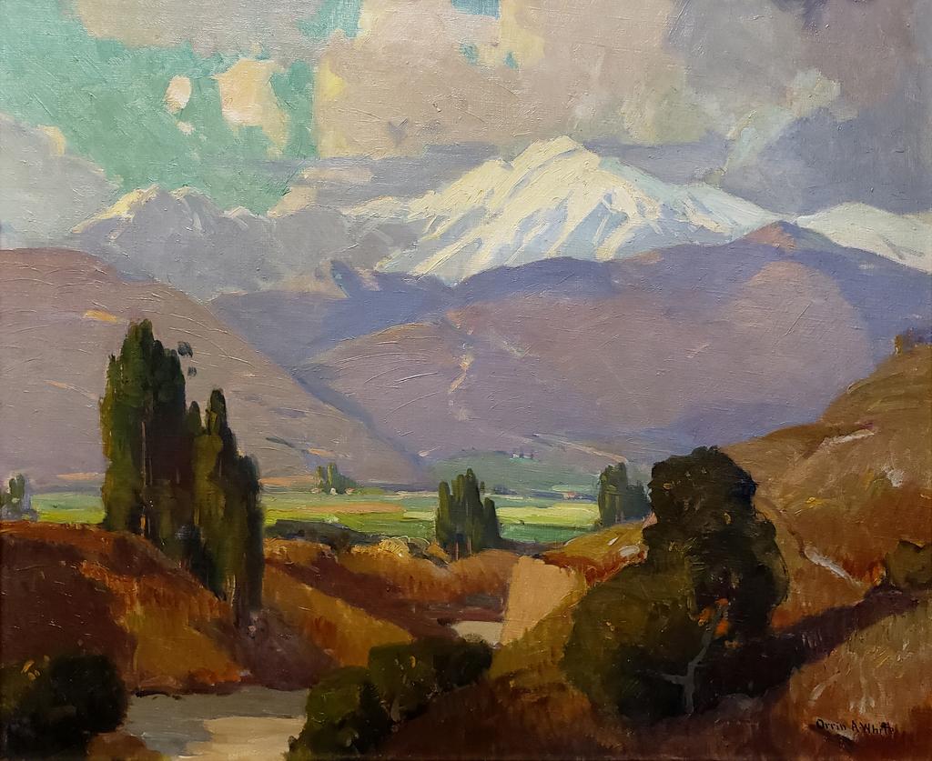 Untitled - Mountain Landscape (possibly San Jacinto Peak), c. 1930 - Painting by Orrin A. White