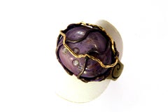 Orsa Maggiore Diamonds 18 Karat Gold Titanium Star Ruby Ring