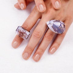 Orsa Maggiore Diamonds Titanium Moss Agate Ring