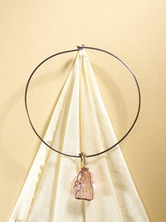 Orsa Maggiore Kunzite Diamonds Titanium 18 Karat Gold Pendent