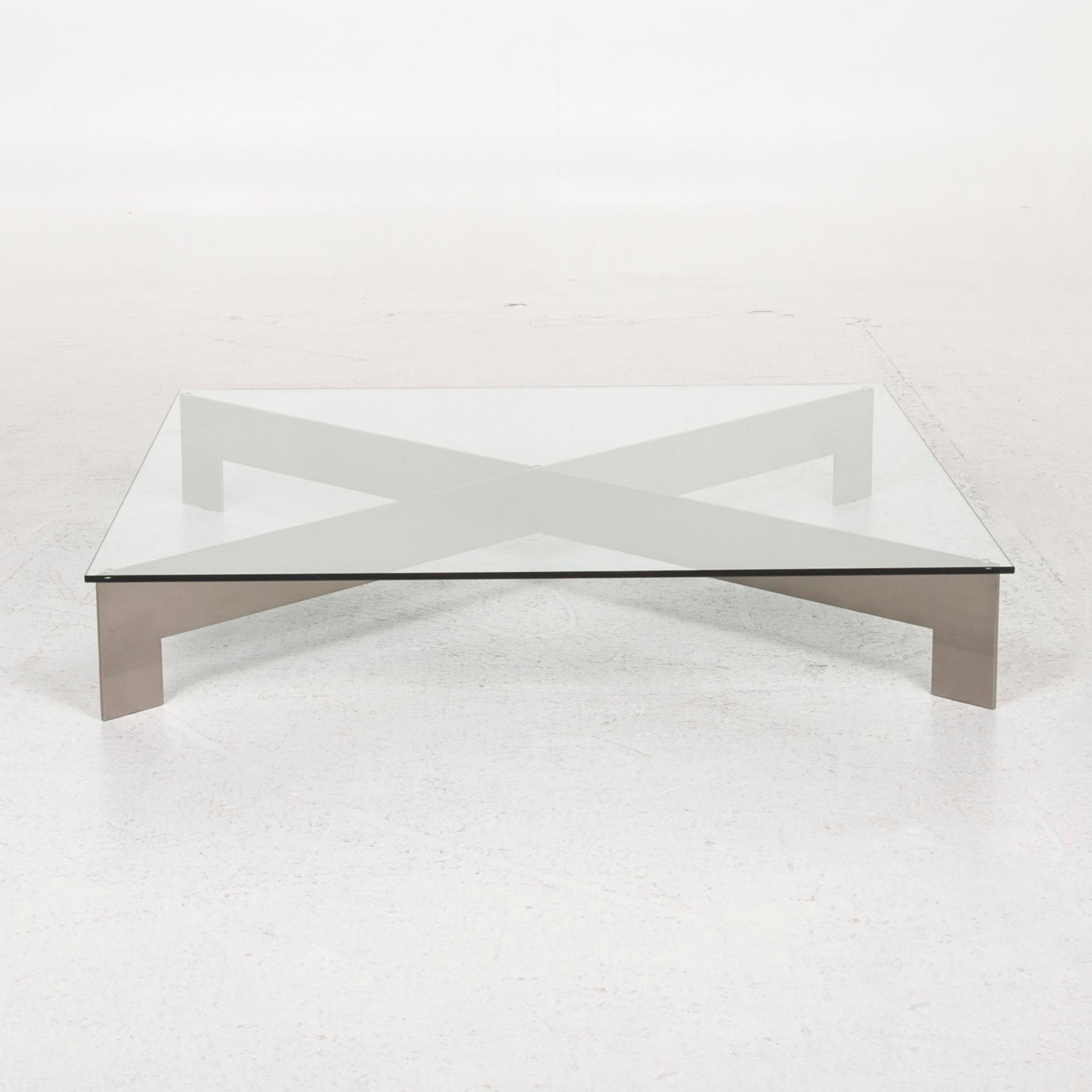 Contemporary Orsenigo Glass Coffee Table Square Table For Sale
