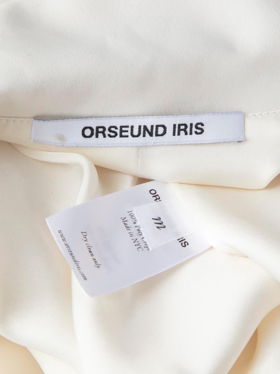 Orseund Iris Ecru Silk Wrap Shirt Dress Size M 3