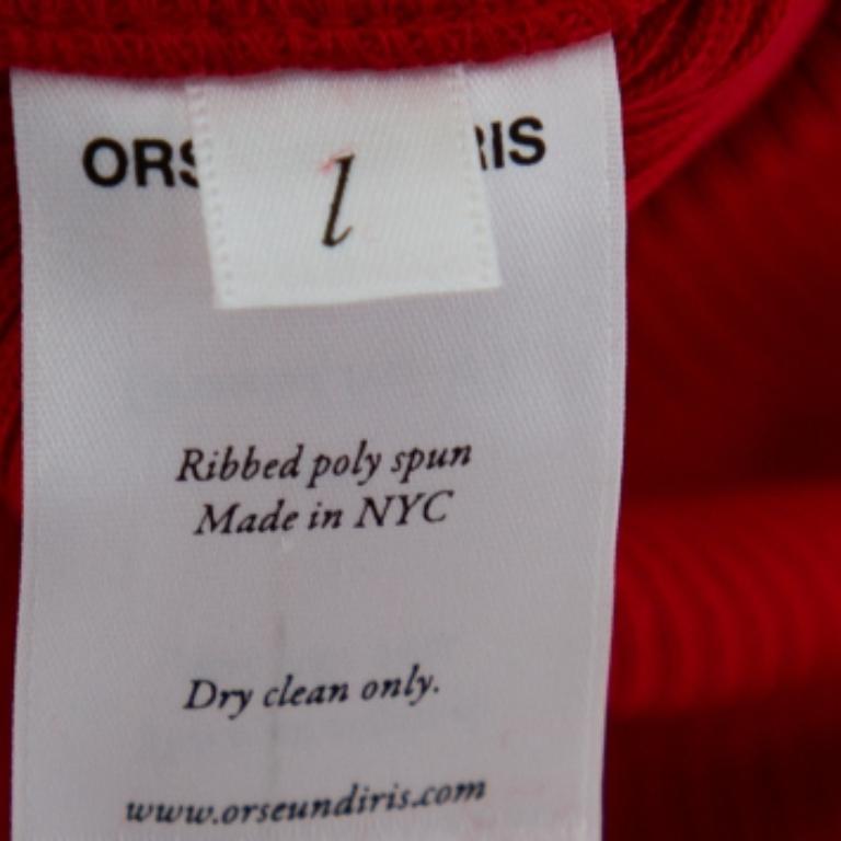 Orseund Iris Red Knit Off Shoulder Crop Top L For Sale 2