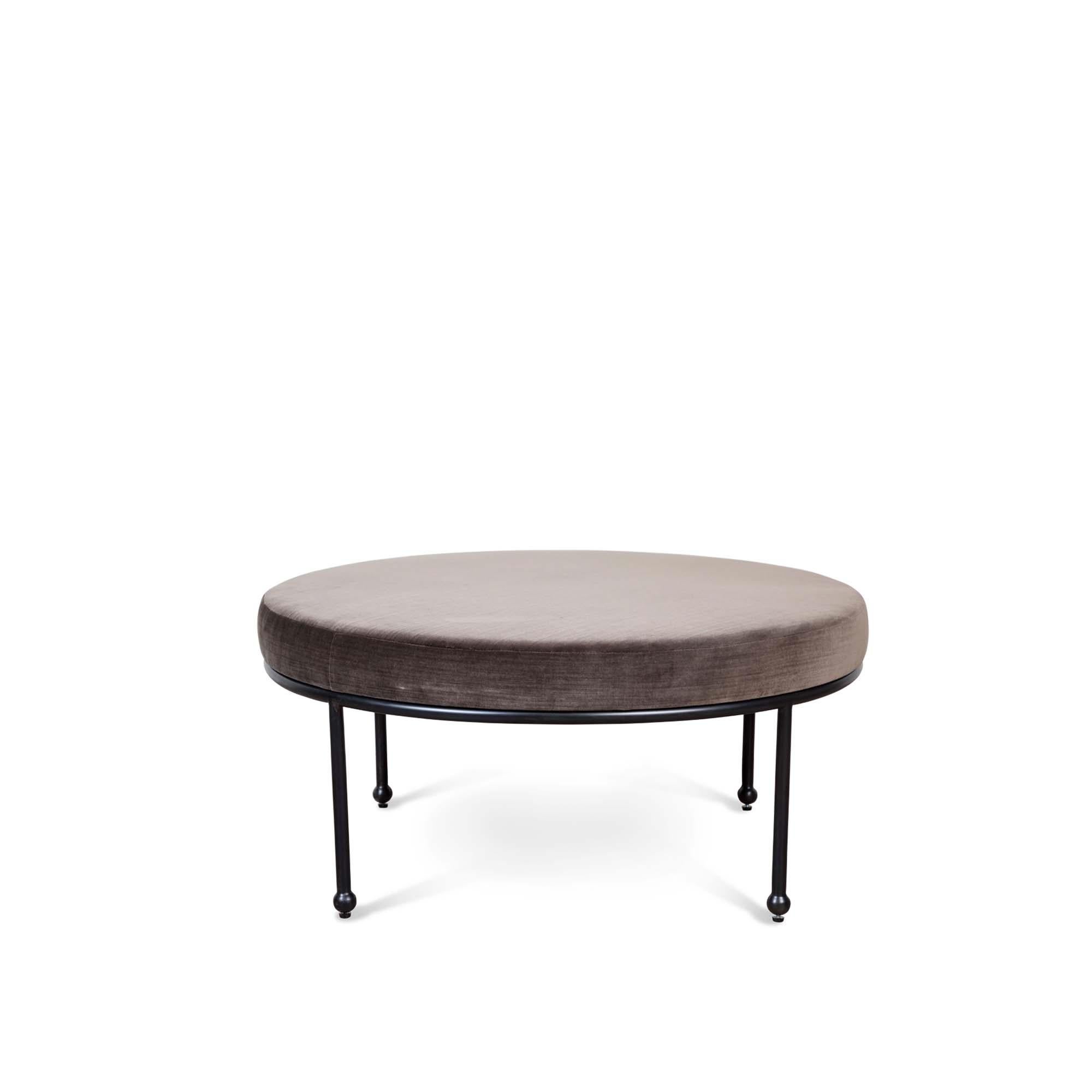 The Orsini Ottoman features a brushed brass base with cap feet and an upholstered seat. 

The Lawson-Fenning Collection is designed and handmade in Los Angeles, California. Reach out to discover what options are currently in stock.