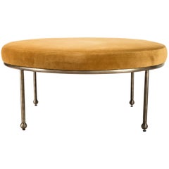 Orsini Ottoman in Velvet and Antiqued Brass by Lawson-Fenning