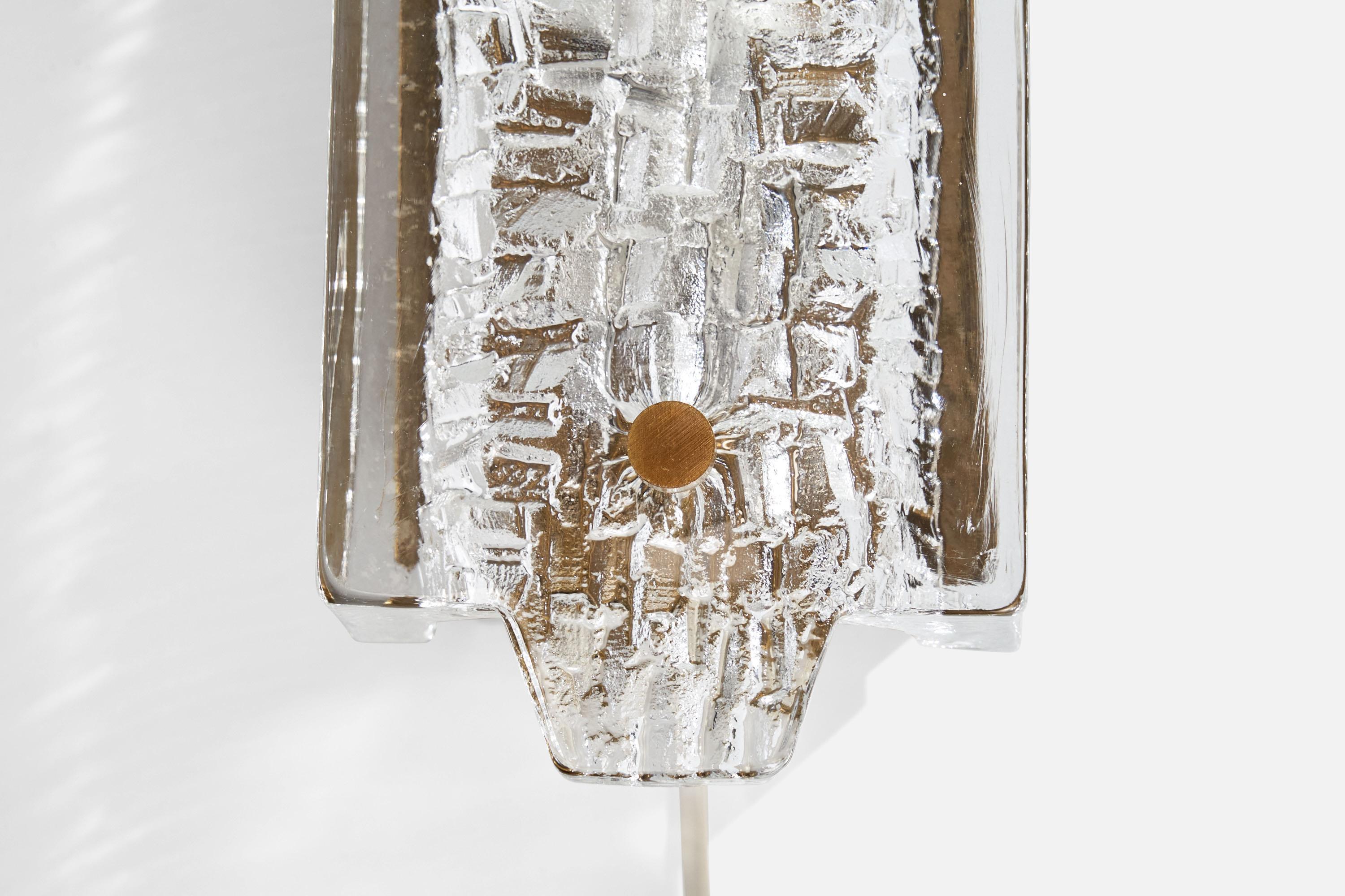 Örsjö, Wall Light, Brass, Glass, Sweden, 1970s For Sale 2