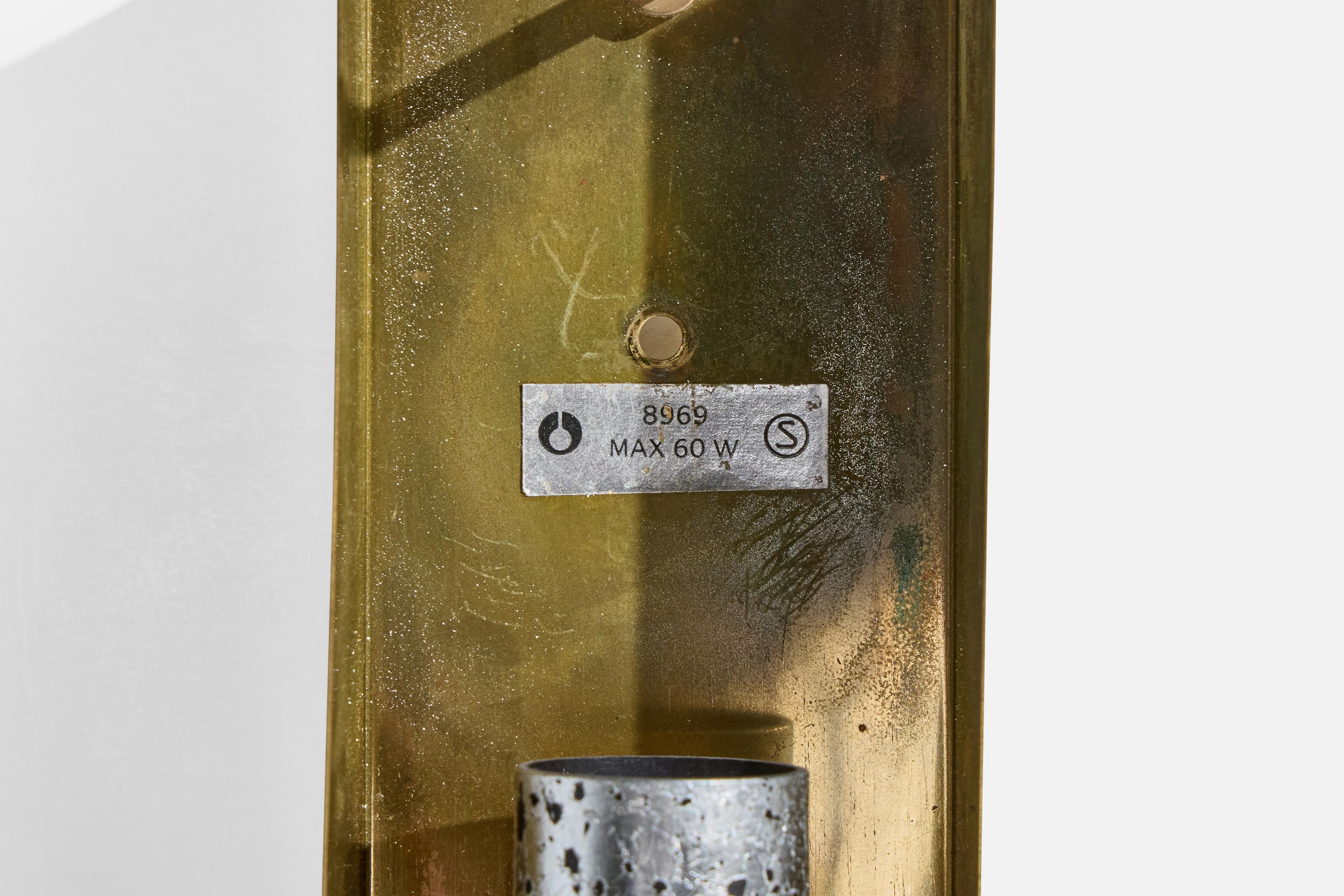 Örsjö, Apliques, Latón, Vidrio, Suecia, Años 60 en venta 4