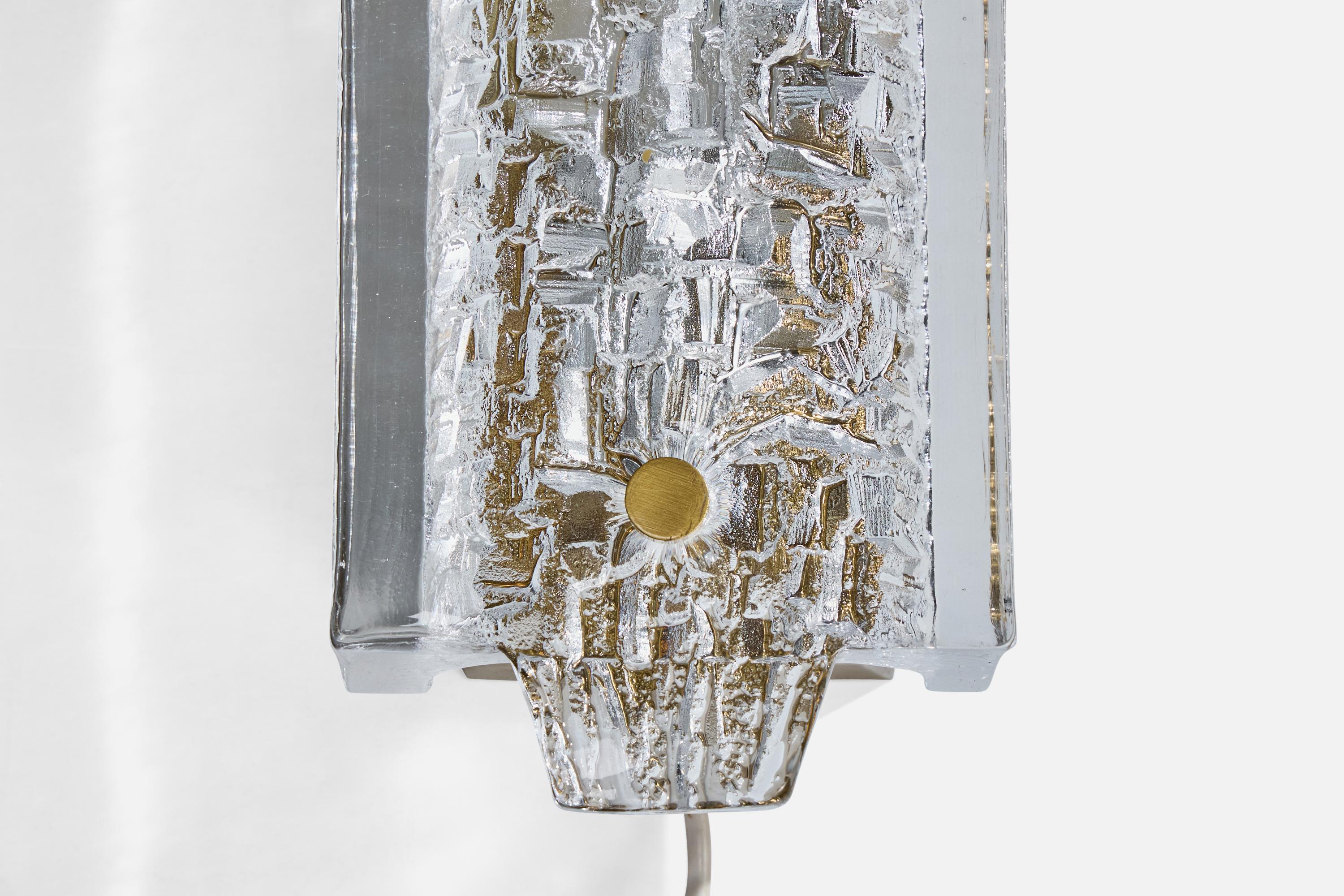 Örsjö, Apliques, Latón, Vidrio, Suecia, Años 60 en venta 3