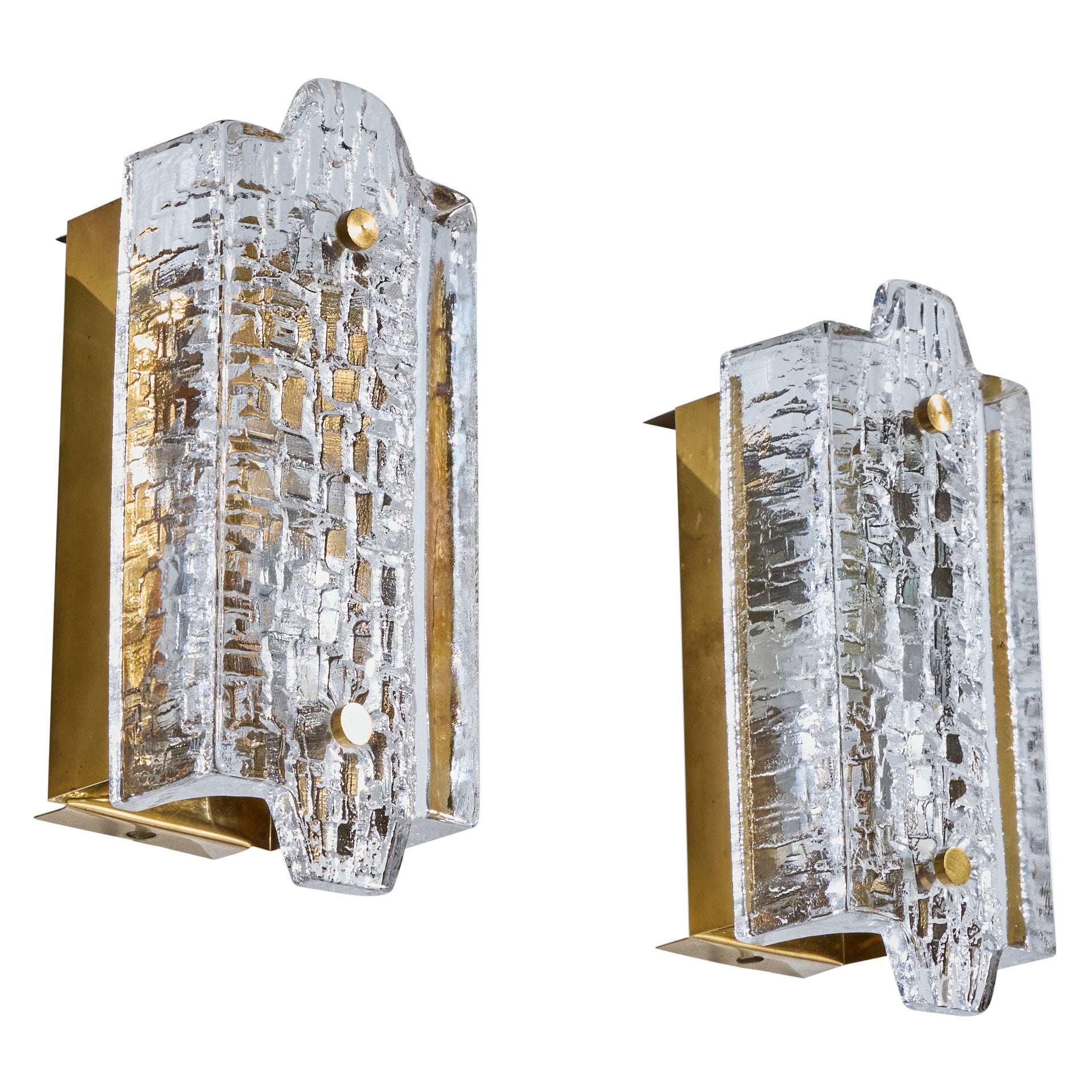 Örsjö, Apliques, Latón, Vidrio, Suecia, Años 60 en venta