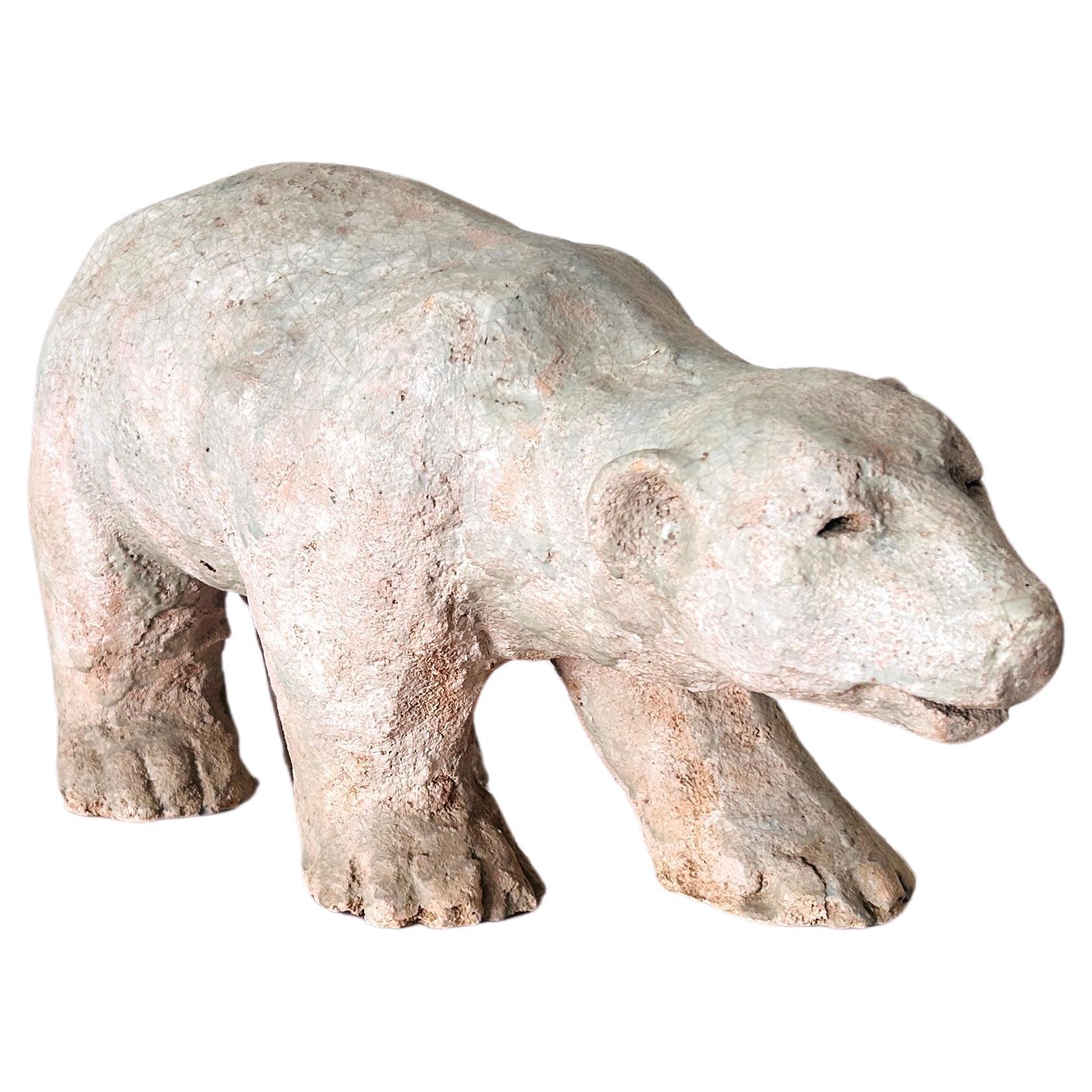 Orso Polare, scultura en céramique smaltata, années 70