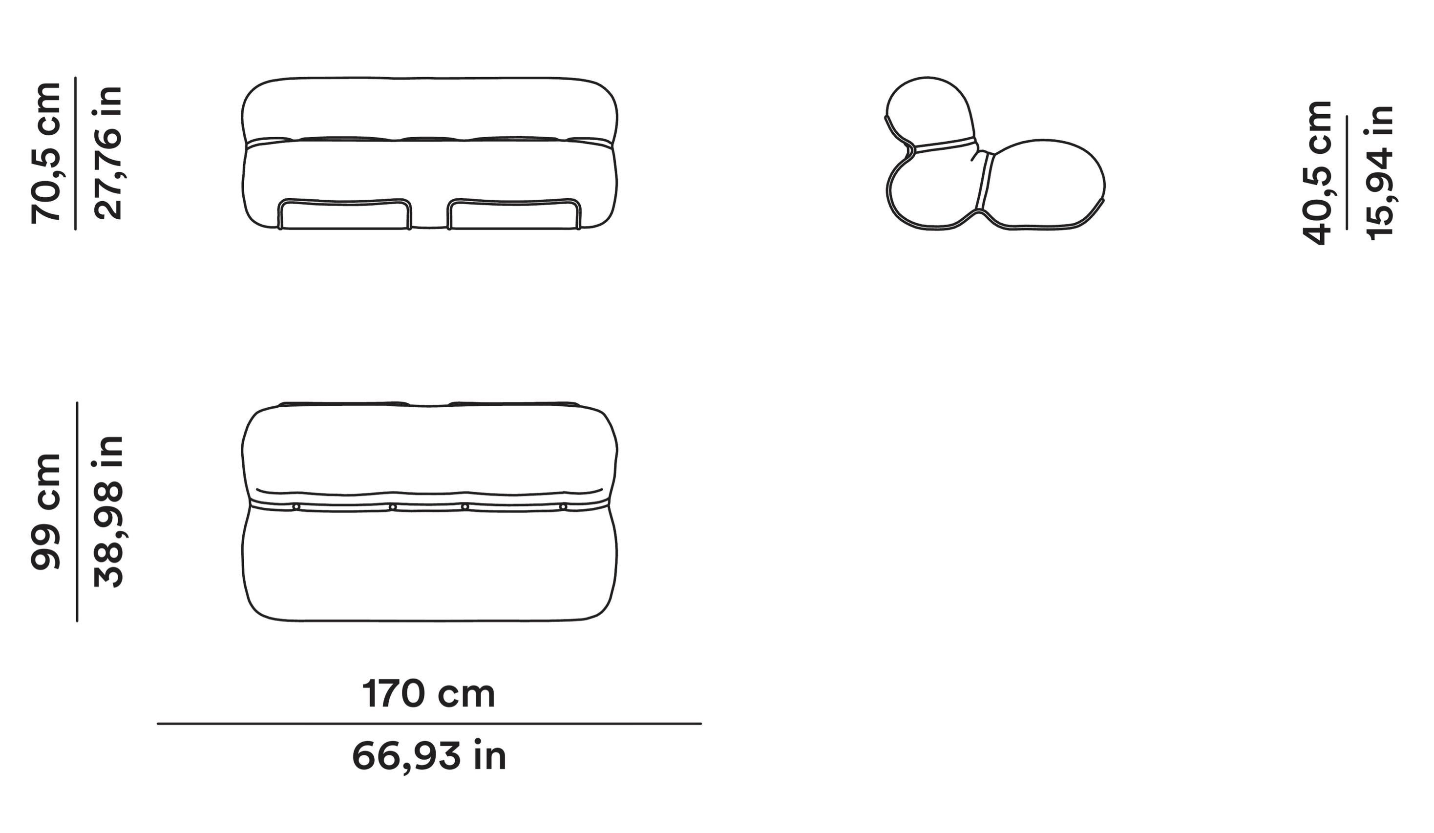 Orsola - Canapé 2 places par Gastone Rinaldi pour Tacchini L 170 cm (66.9 in) Neuf - En vente à Alcamo, IT