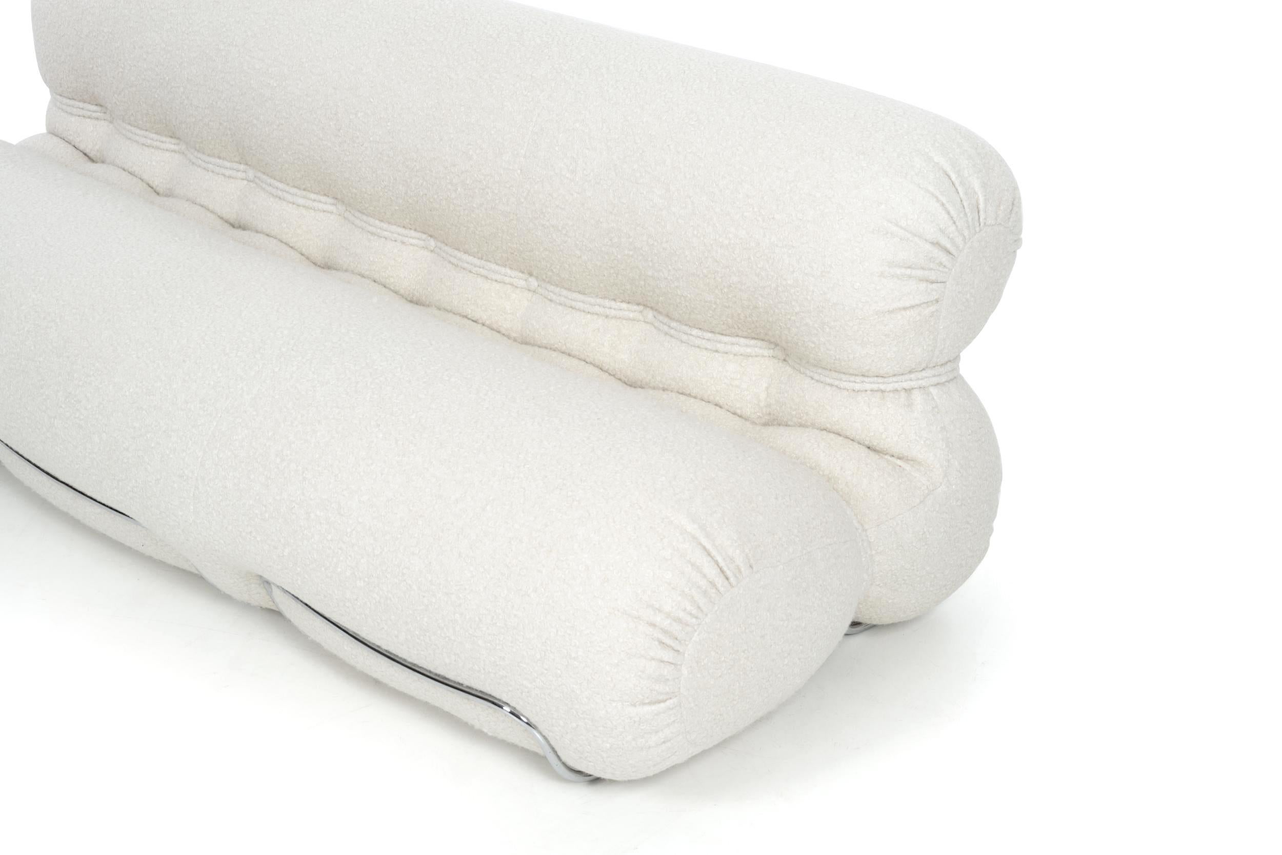 Acier Orsola - Canapé en tissu de Gastone Rinaldi pour Tacchini L 240 cm (94.5 in) en vente