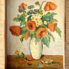 Orson Mid 20th Century Still Life Floral Oil Painting