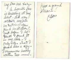 Orson Welles handwritten Christmas card with Certificate of Authenticity