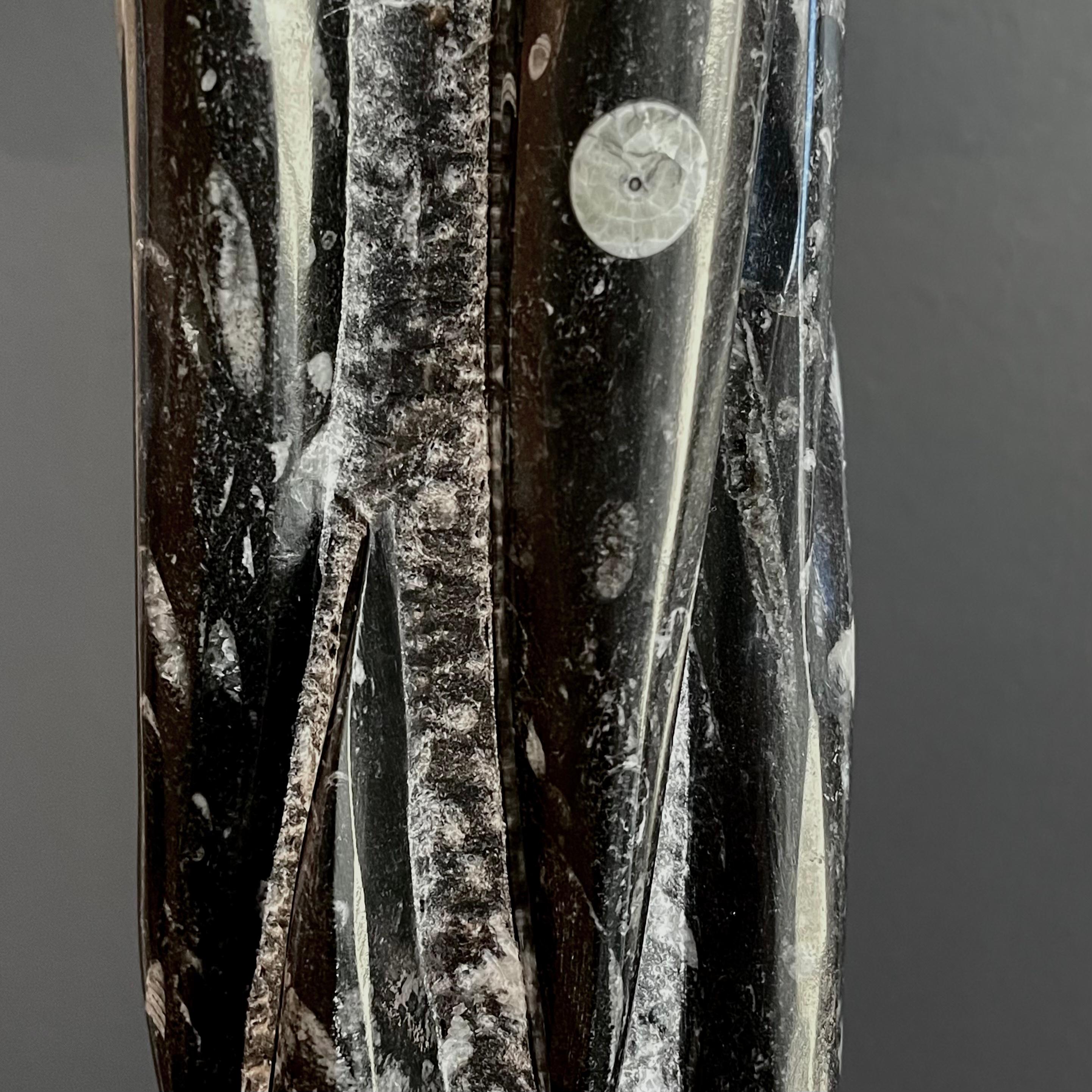 Canadian Orthoceras Fossil Tower Sculpture  For Sale