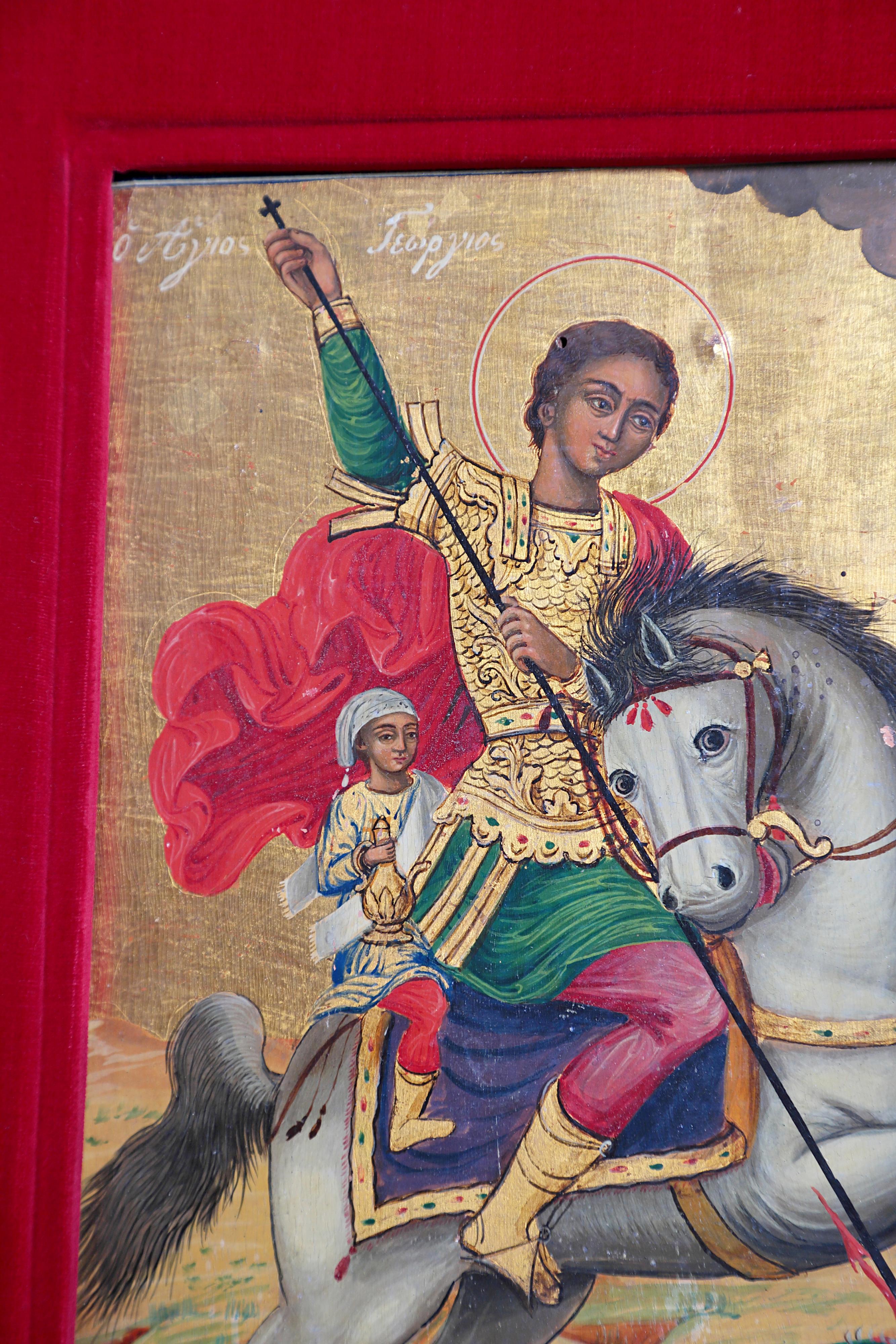 Rococo Orthodox Icon / St. George and the Dragon