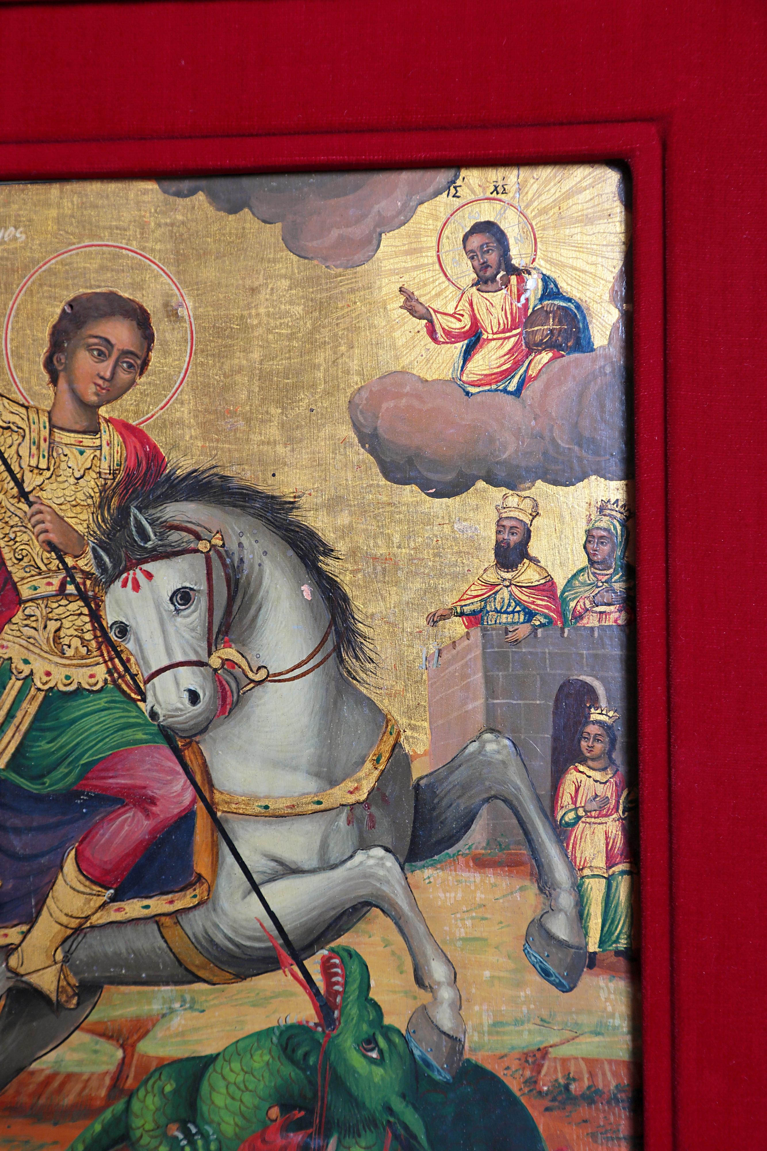 Greek Orthodox Icon / St. George and the Dragon