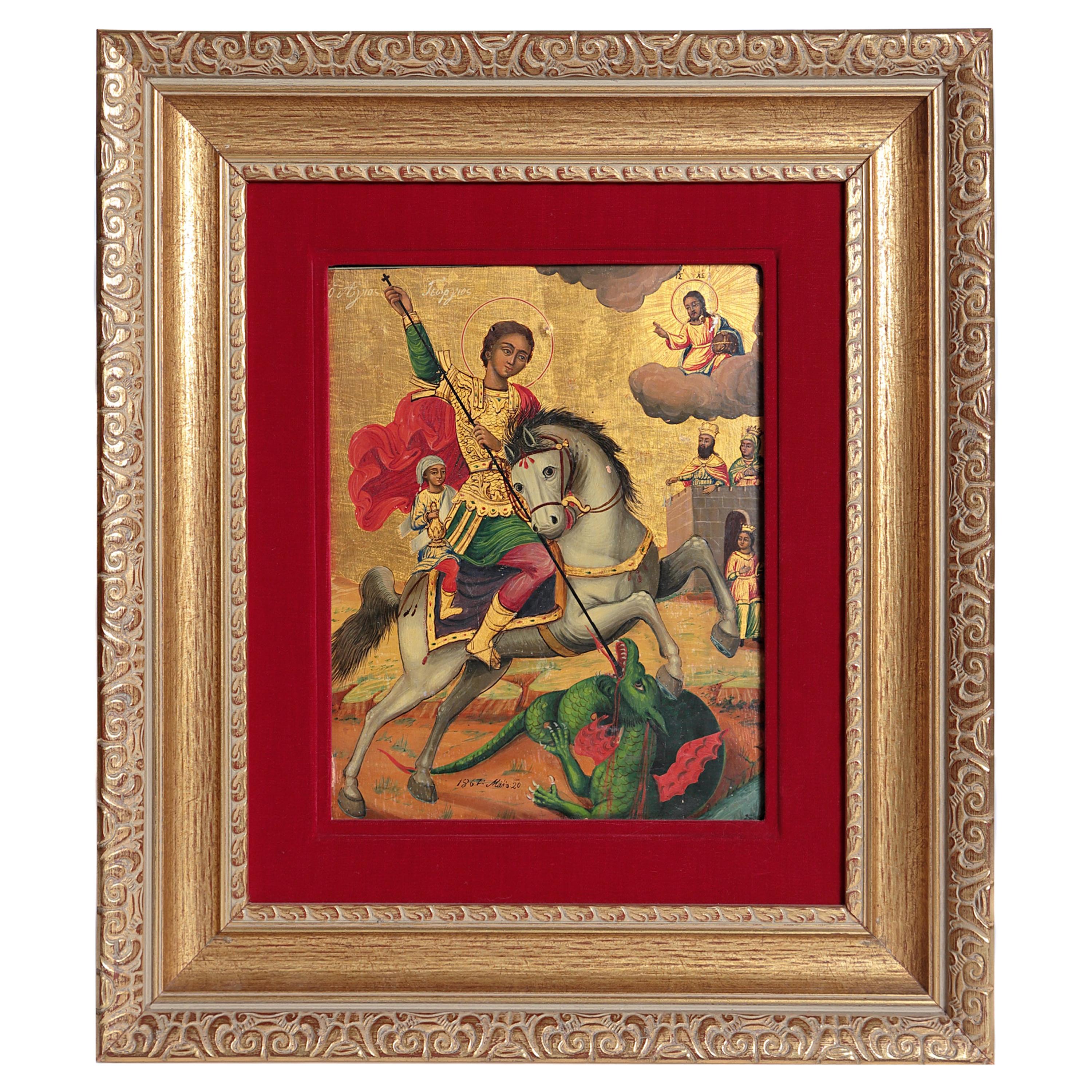 Orthodox Icon / St. George and the Dragon