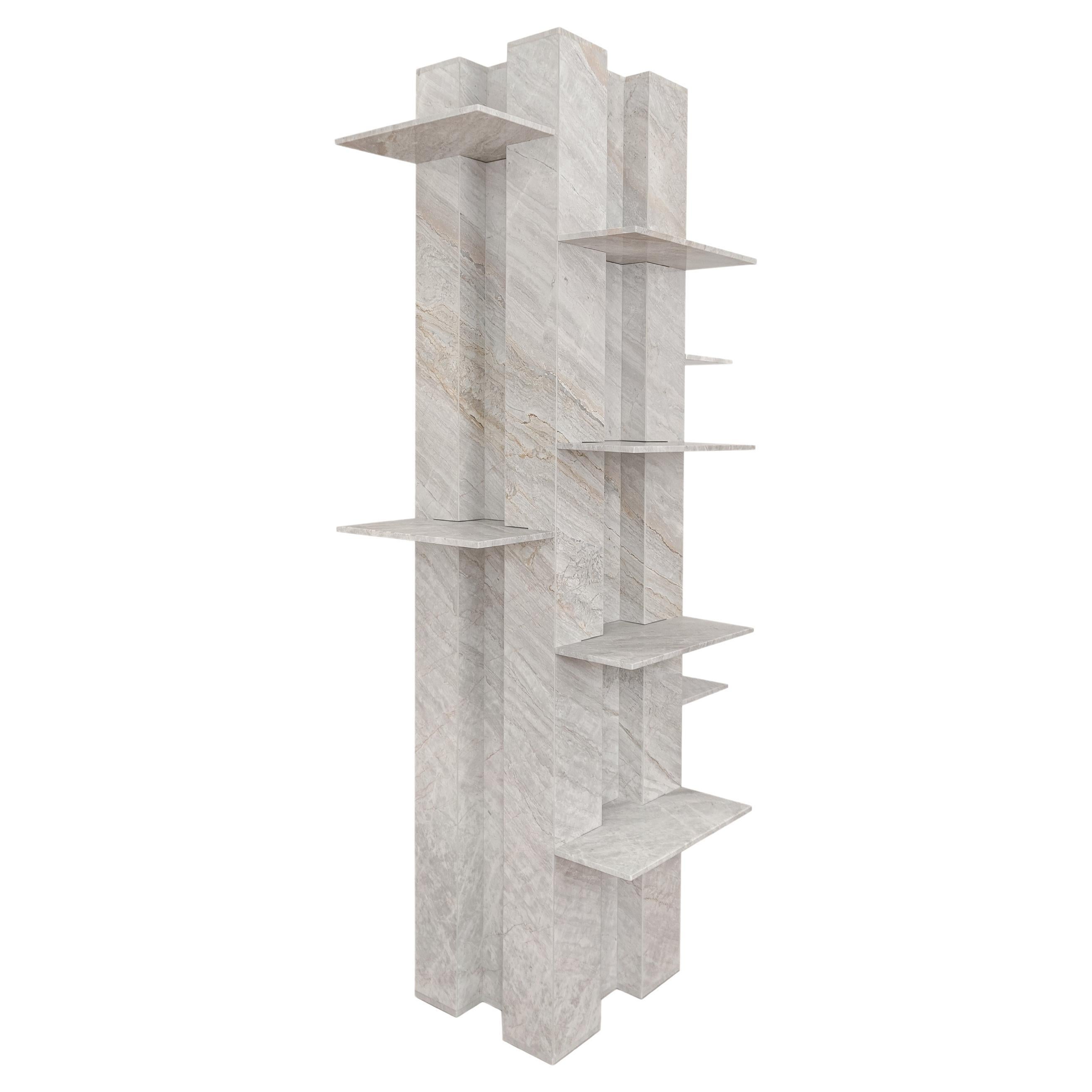 Orthogonals Grande Freestanding Marble Bookcase by STUDIO IB MILANO For Sale