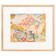Litografia a colori di Orthon Friesz con cornice "Paysage a la Ciotat", 1972 circa