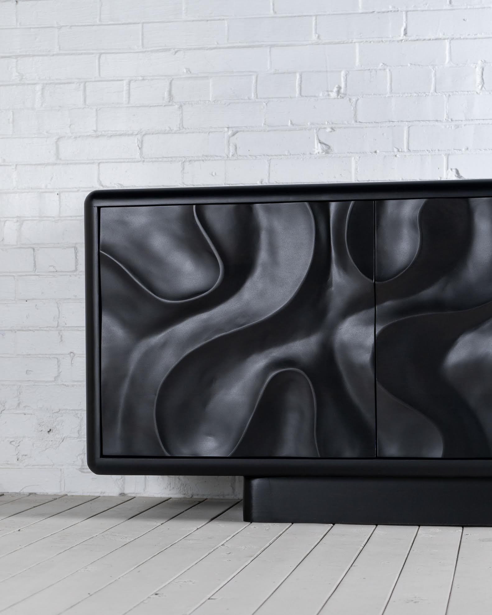 American Orthos Cabinet - Hand carved Ebonized Maple - XL For Sale
