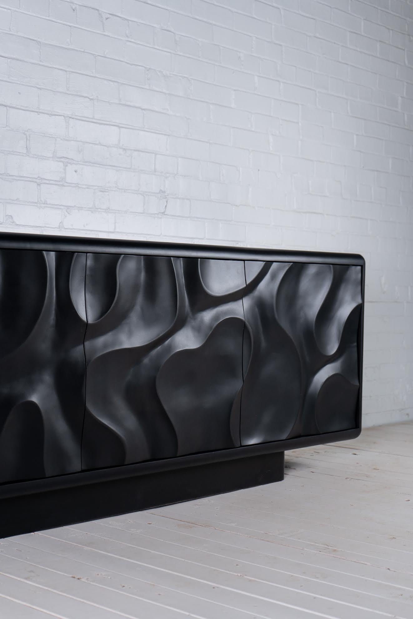Blackened Orthos Cabinet - Hand carved Ebonized Maple - XL For Sale
