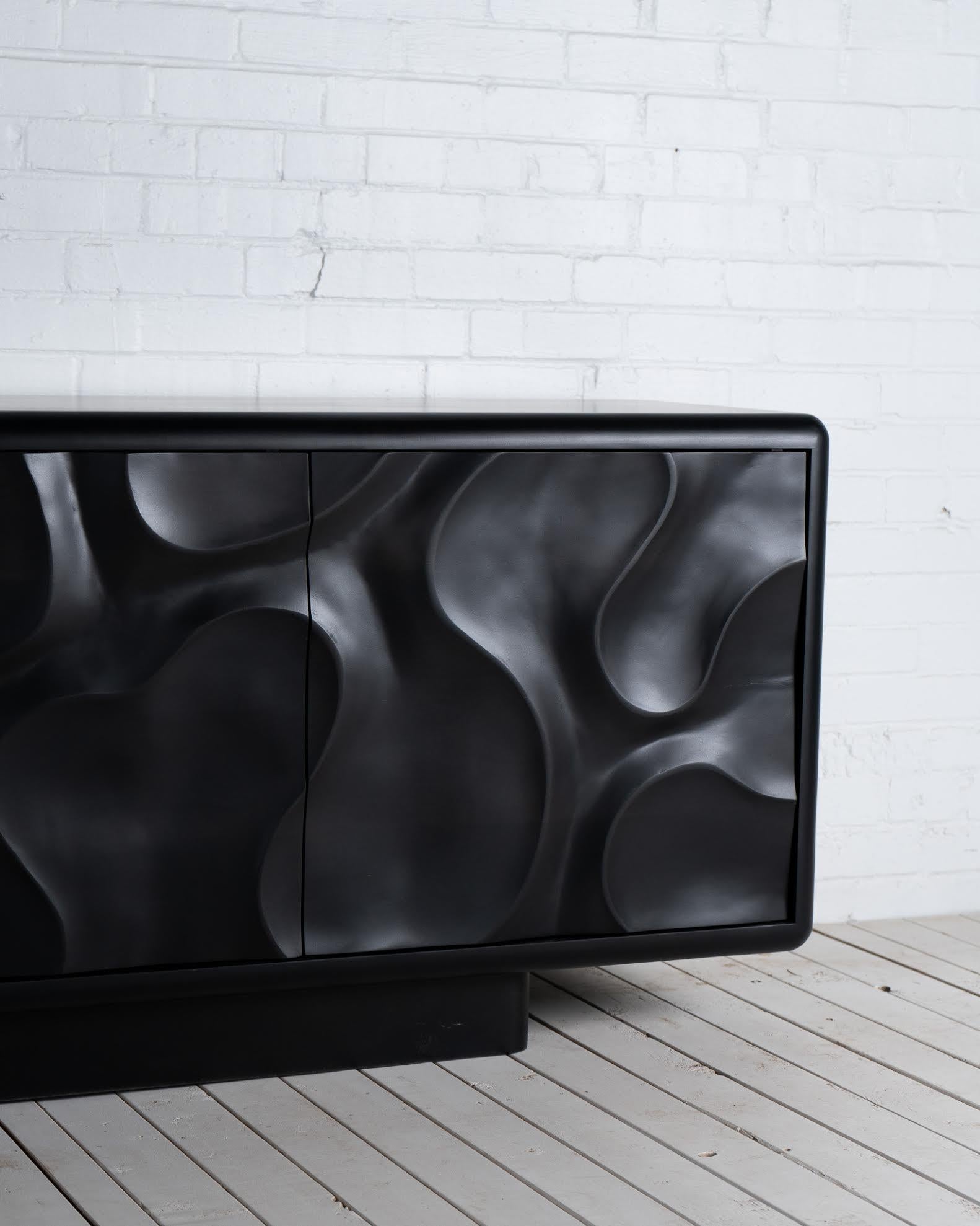 Hardwood Orthos Cabinet - Hand carved Ebonized Maple - XL For Sale