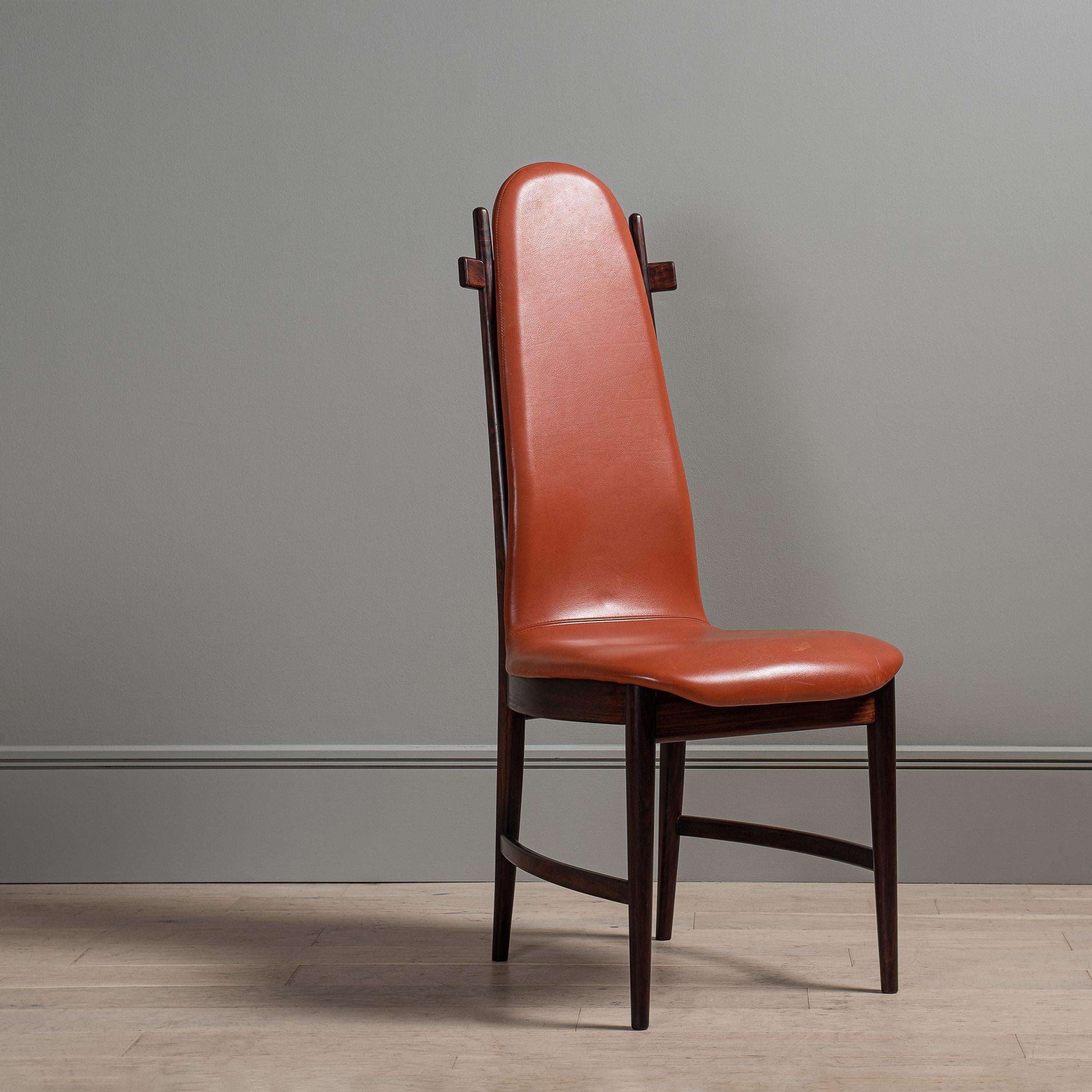 Scandinavian Modern Orum H-Frame High Back Chair For Sale