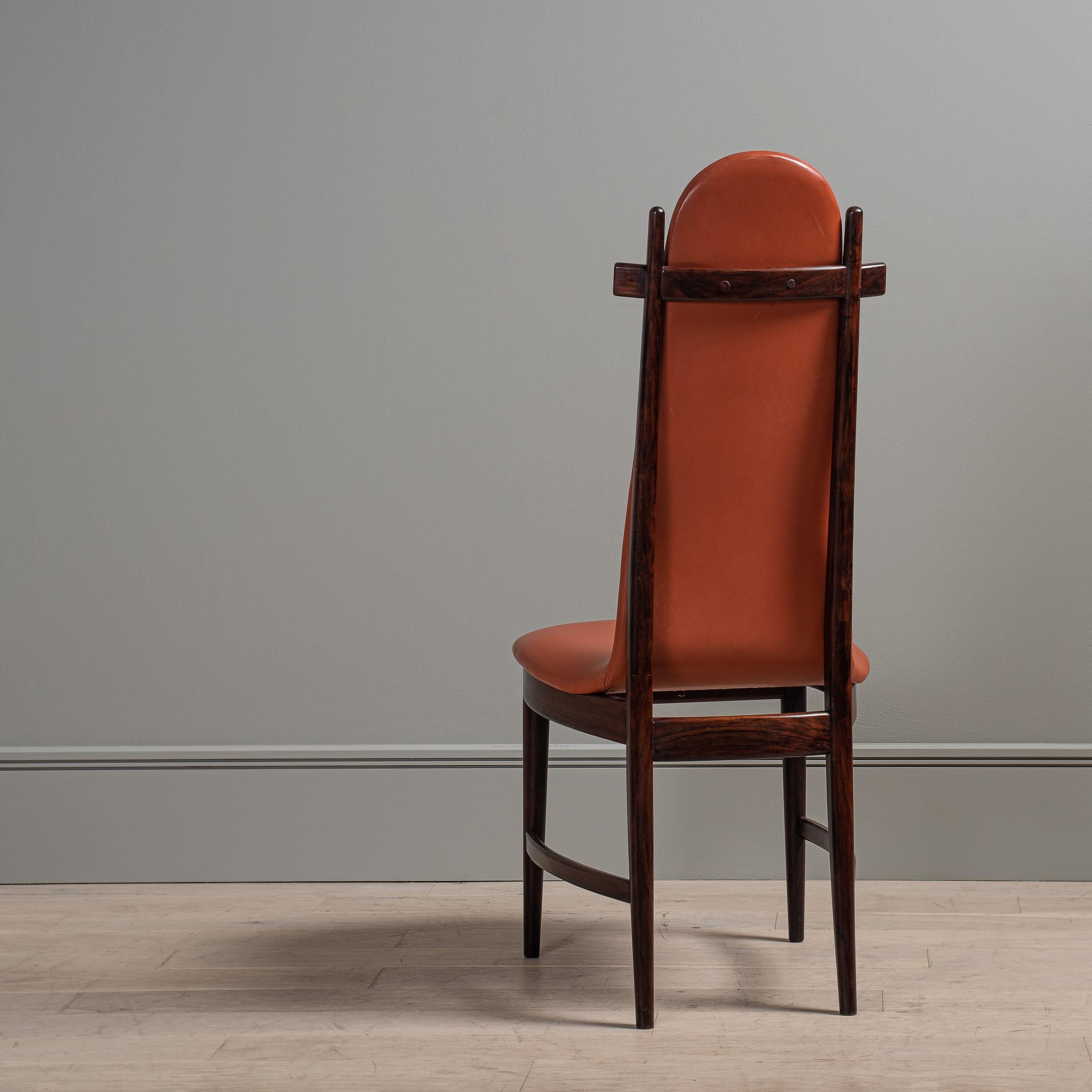 Leather Orum H-Frame High Back Chair For Sale