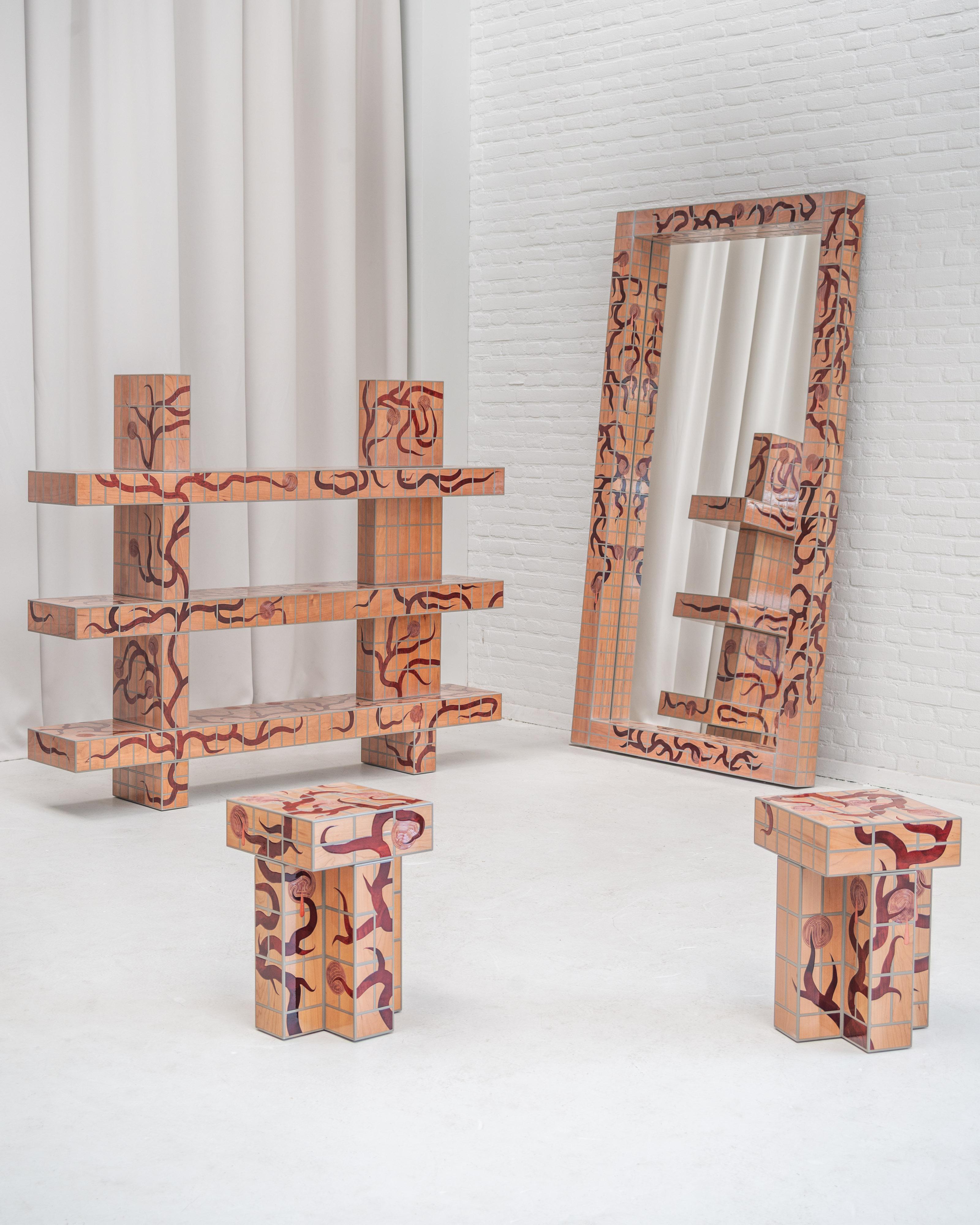 Espejo de madera con incrustaciones Orvalho de Laurids Gallée Madera dura en venta