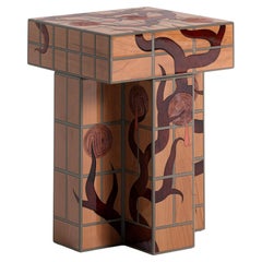 Tabouret en bois marqueté Orvalho par Laurids Gallée