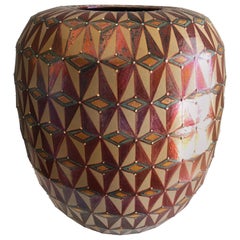 Ceramic Vase by Bottega Vignoli Hand Painted Glazed Earthenware Italian