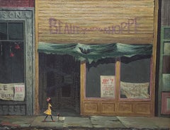 Little Mother, Young Black Girl Pushing Carriage through Town