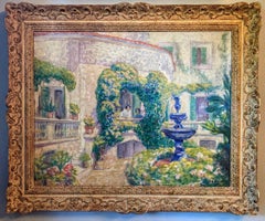 On the Patio in Giverny France signed by Orville Root dated 1911