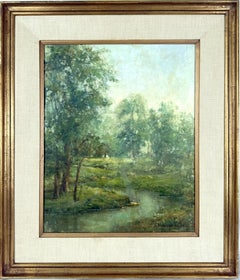 "Meadowlands" California Curving Stream in the Springtime by O. Lawrence Hansen