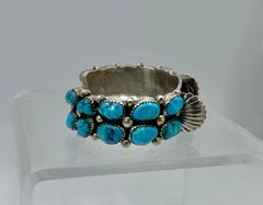 Orville Tsinnie Navajo TURQUOISE Watch Bracelet STERLING SILVER Native American